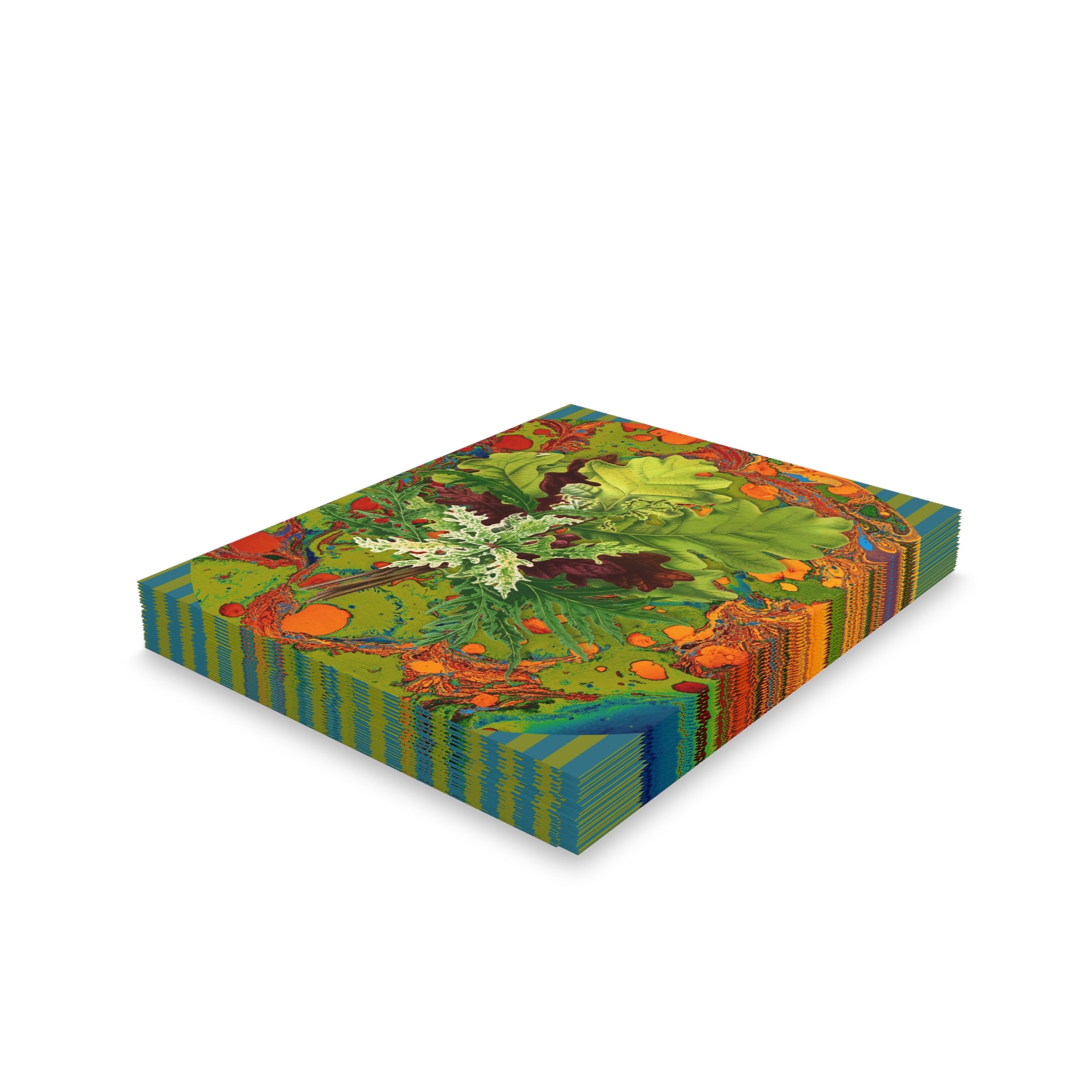 Les Fleurs Leaves Greeting Cards — Blank Note Cards (8/16/24 pcs)
