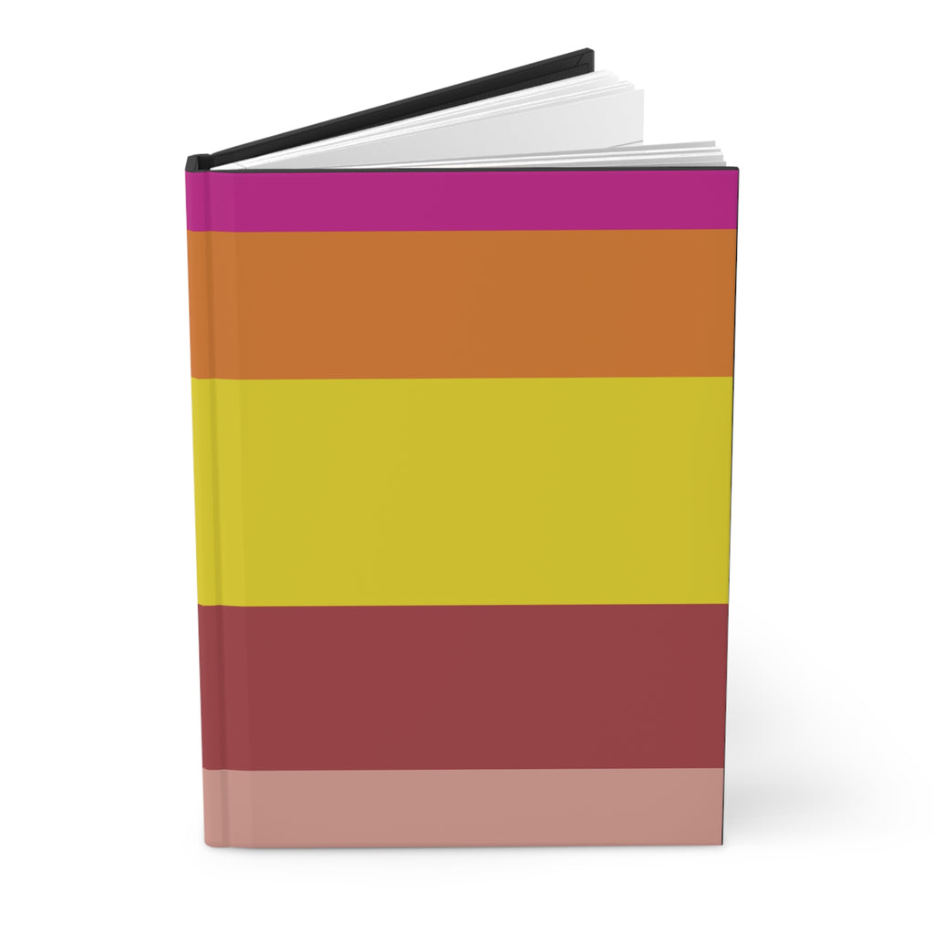 Color Block Striped Hardcover Journal — Pink, Orange & Yellow Travel Notebook