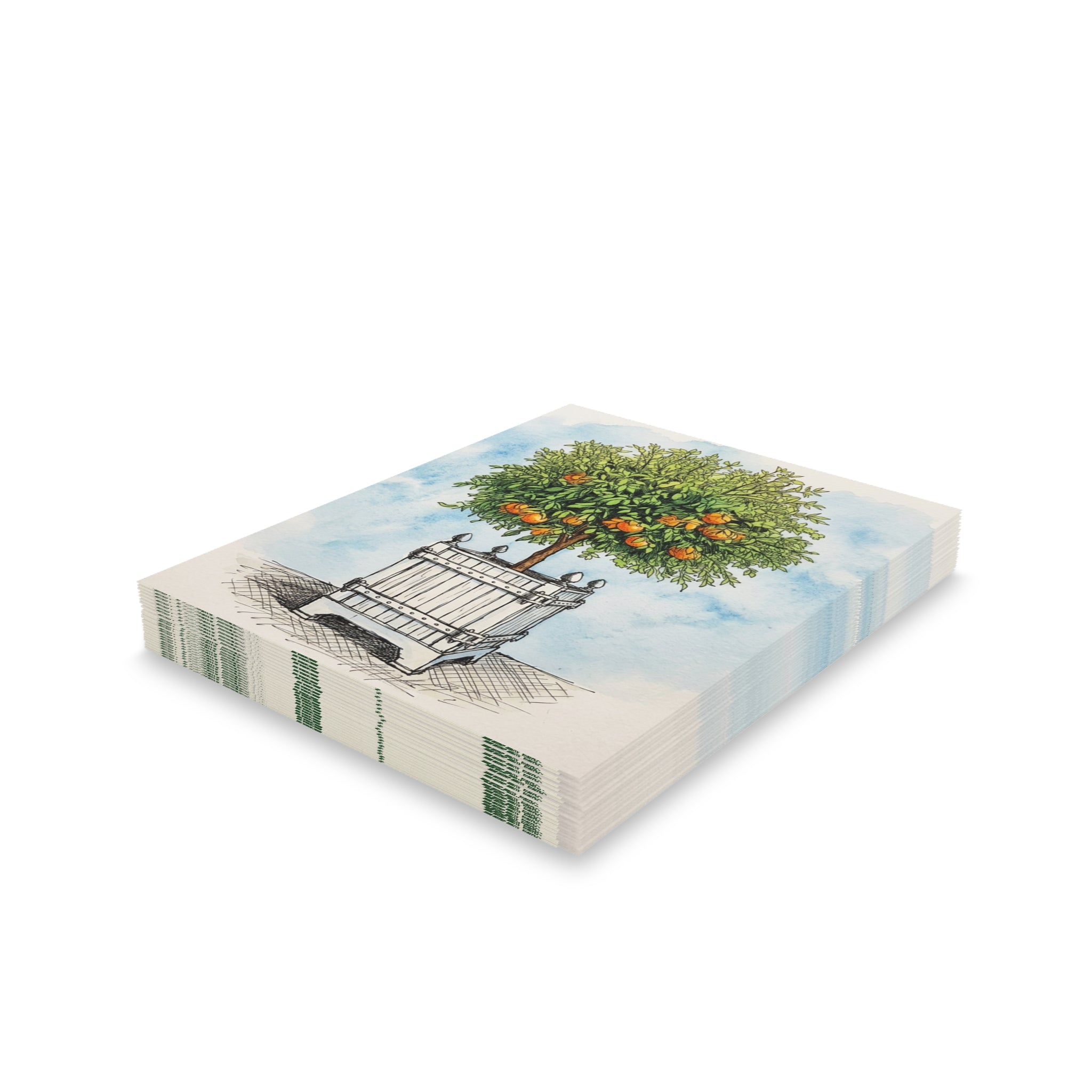 Versailles Orange Tree Greeting Cards - Set of 8/16/24 Blank Note Cards