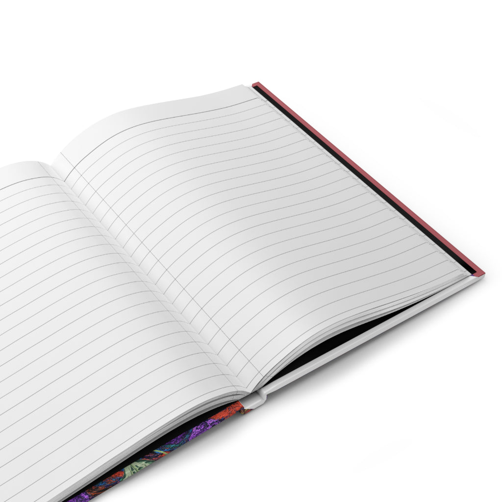 Les Fleurs Aubergine Hardcover Journal — Aubergine Tropical Leaves Notebook
