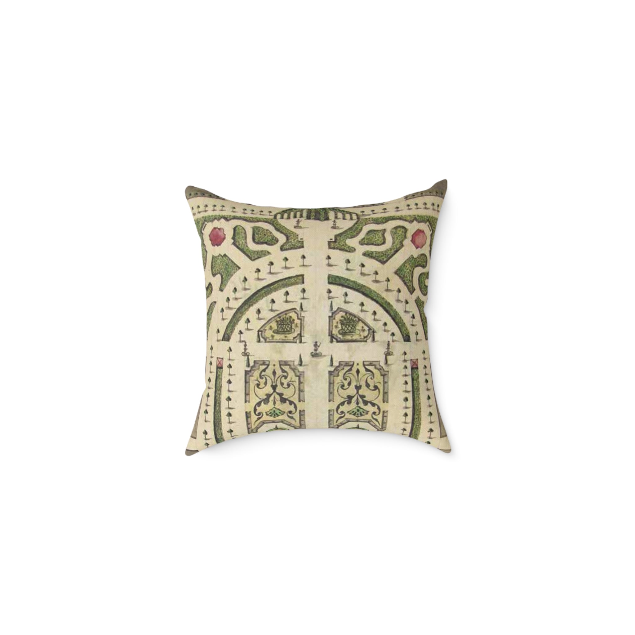Botanical Arch Canvas Pillow — Vintage Floral Decorative Throw Pillow