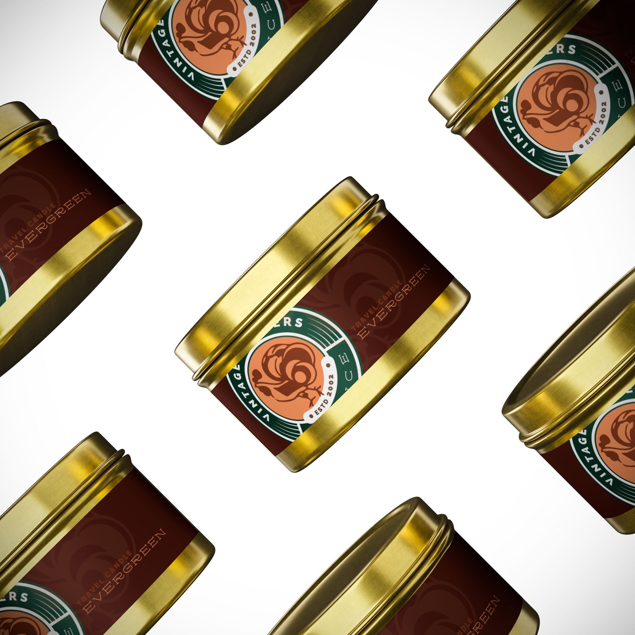 Evergreen Vintage Tin Candle – Woodsy Scented Travel Candle