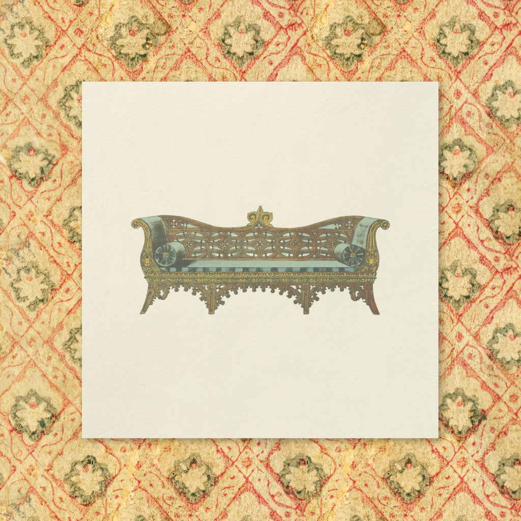Les Meubles Canapé paper napkin printed with a vintage French canapé settee illustration