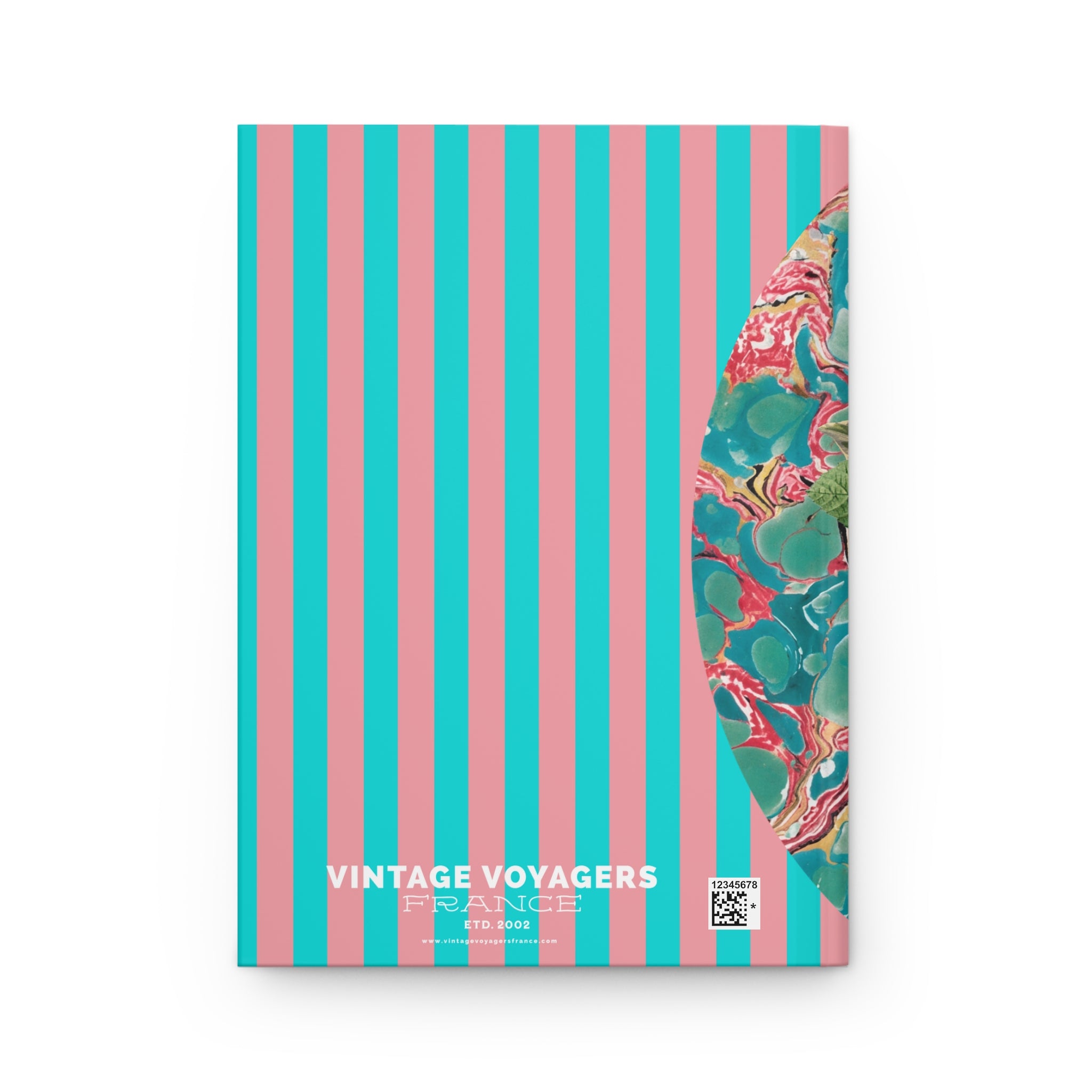 Les Fleurs Aqua Hardcover Journal — Vintage Rose Notebook