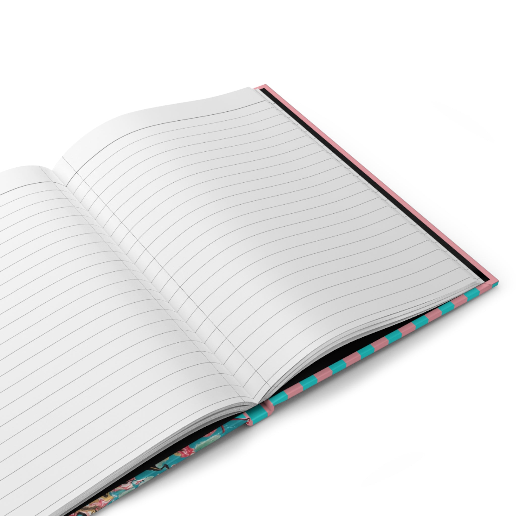 Les Fleurs Aqua Hardcover Journal — Vintage Rose Notebook