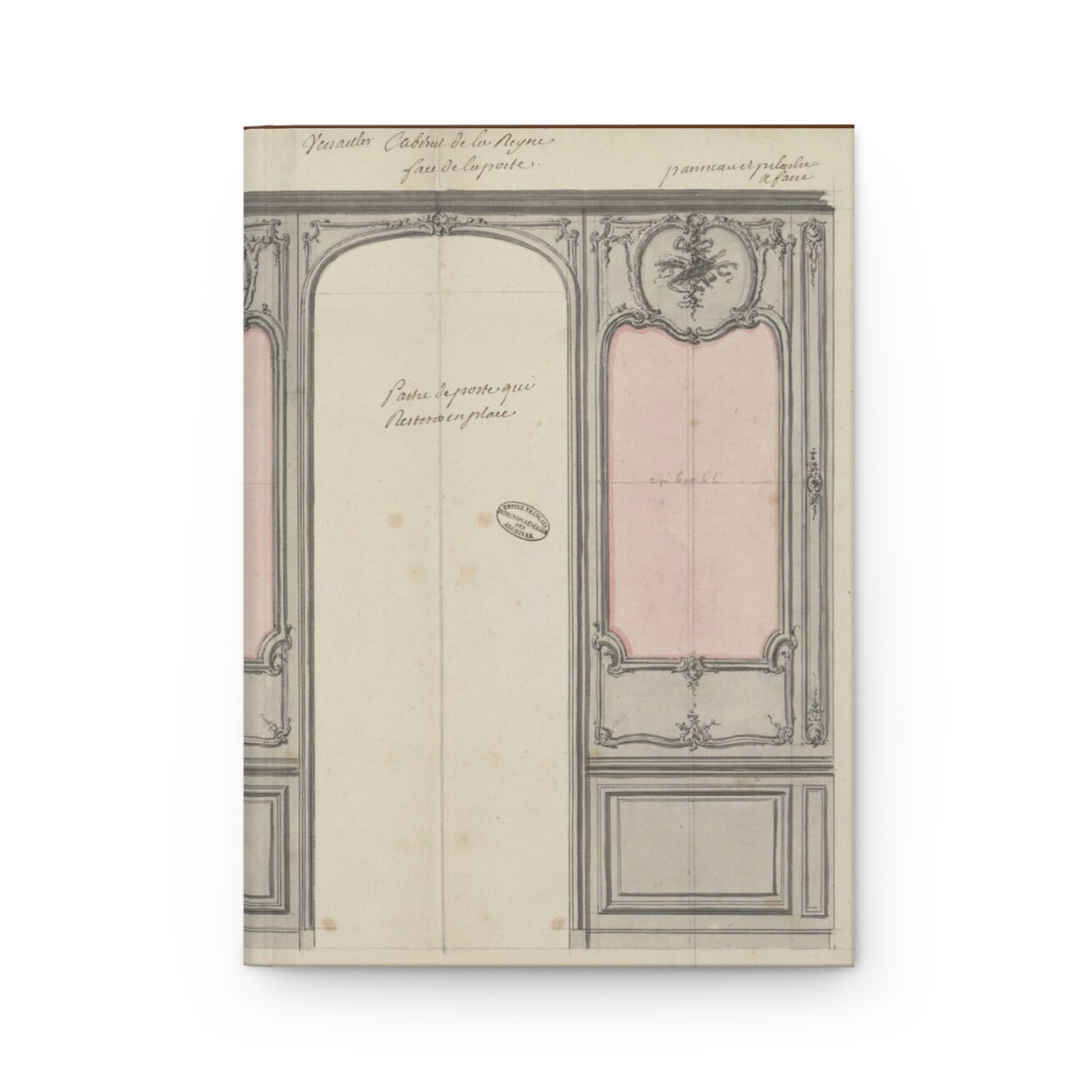 Vintage French Boisiere Panel Hardcover Journal — 'Vintage Voyagers' Matte Notebook