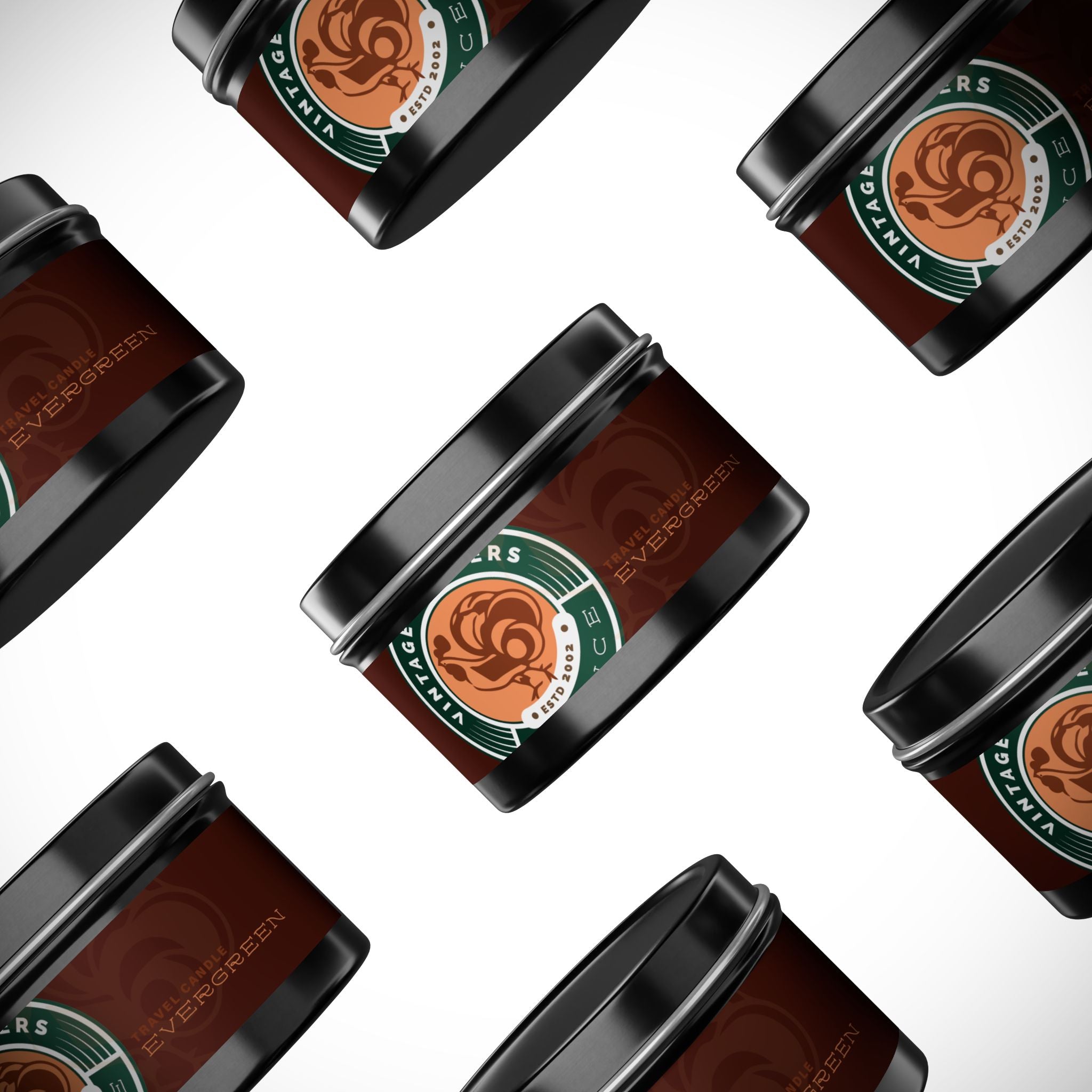 Evergreen Vintage Tin Candle – Woodsy Scented Travel Candle