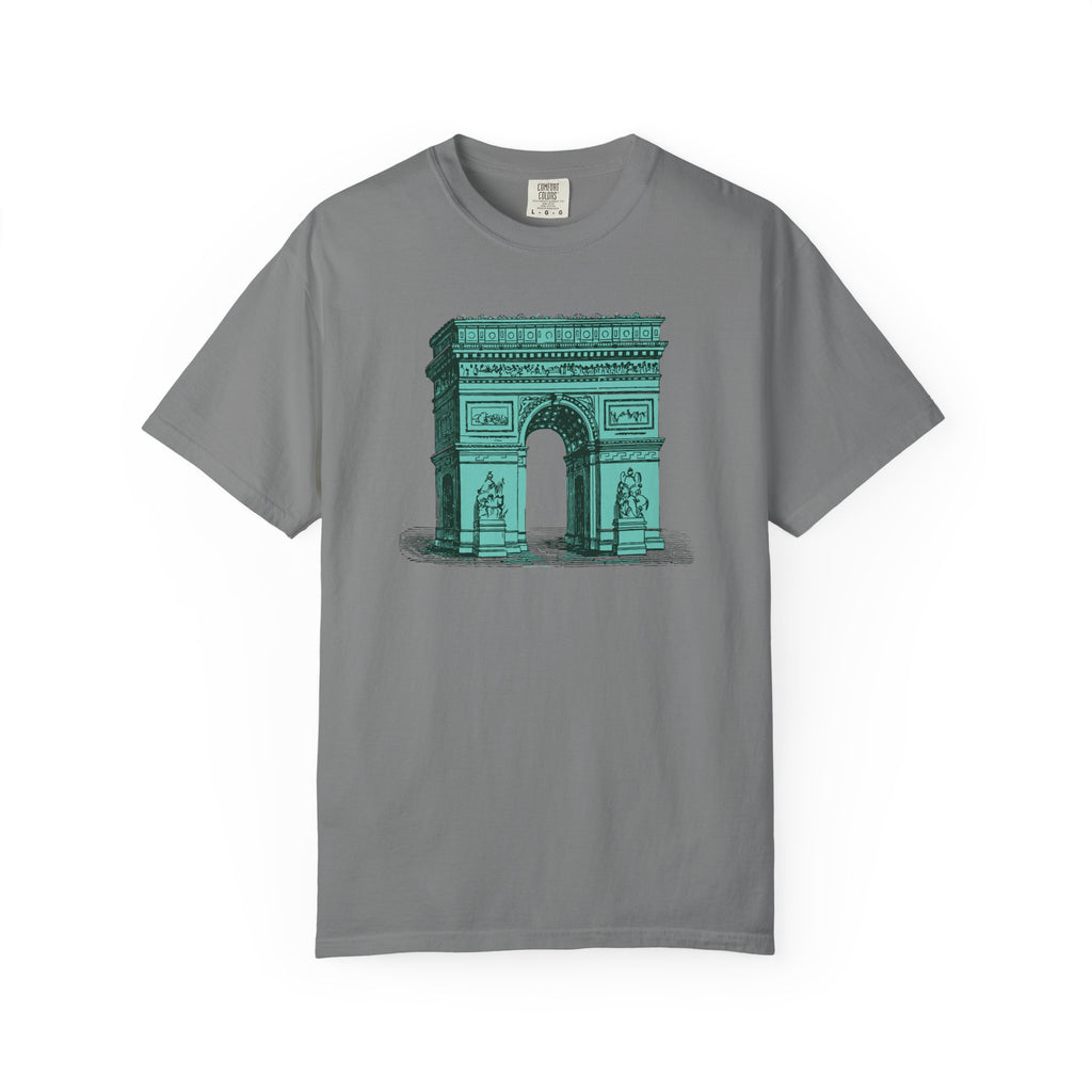 Green Arc de Triomphe Unisex Garment-Dyed T-shirt