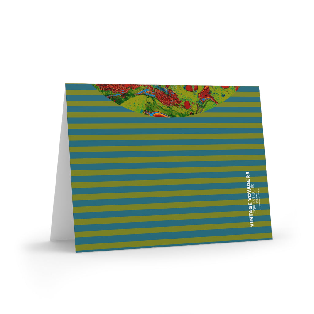 Les Fleurs Leaves Greeting Cards — Blank Note Cards (8/16/24 pcs)
