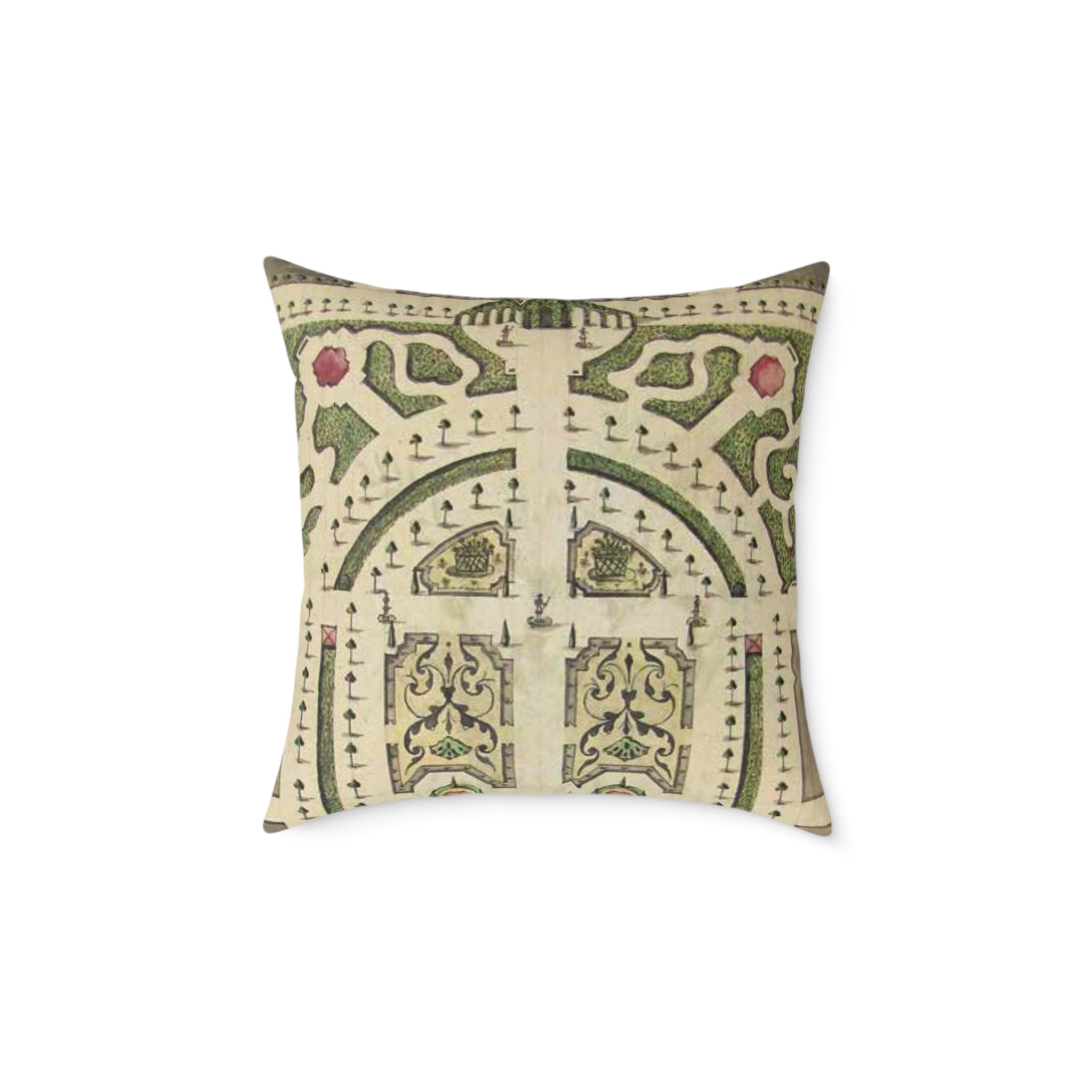 Botanical Arch Canvas Pillow — Vintage Floral Decorative Throw Pillow