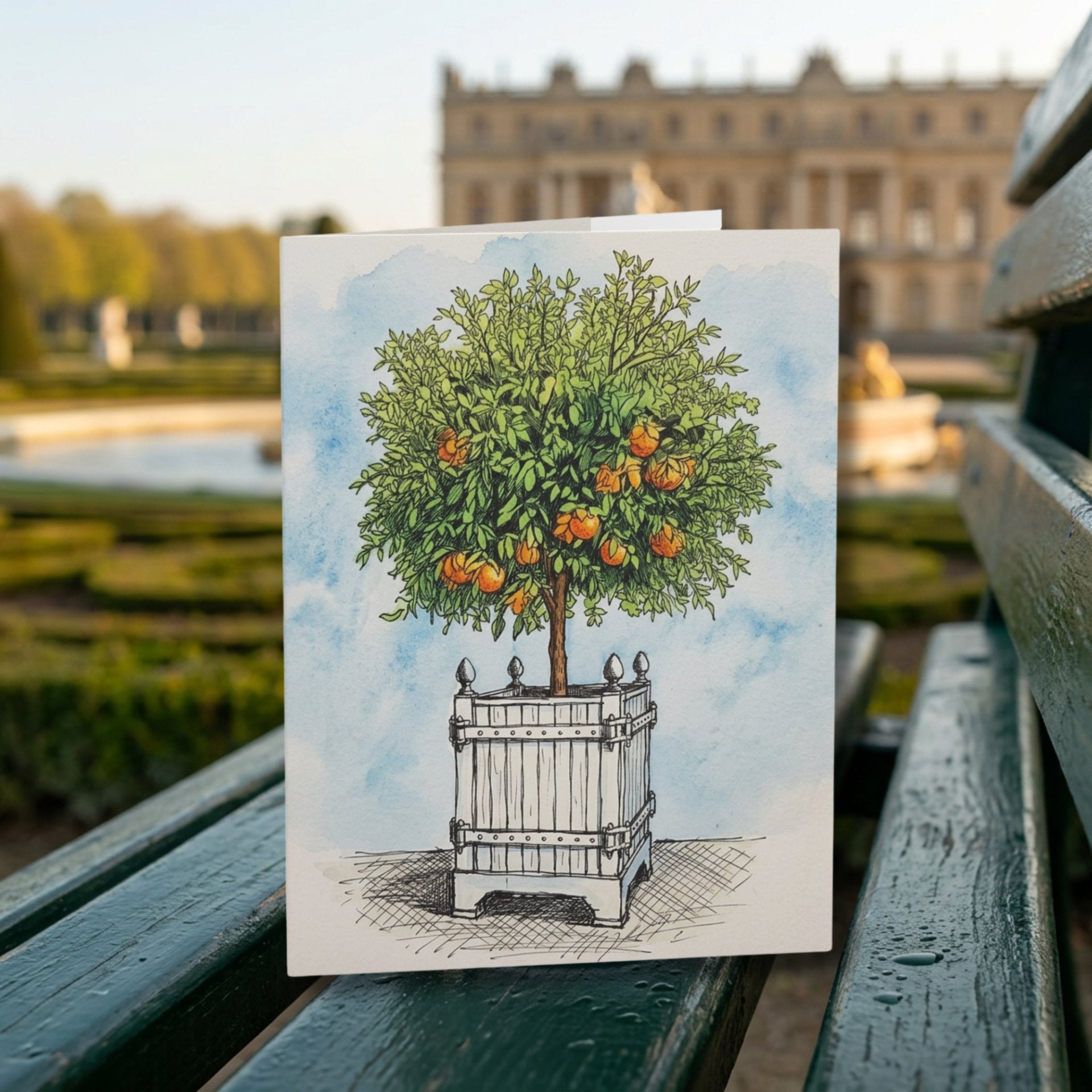 Versailles Orange Tree Greeting Cards - Set of 8/16/24 Blank Note Cards