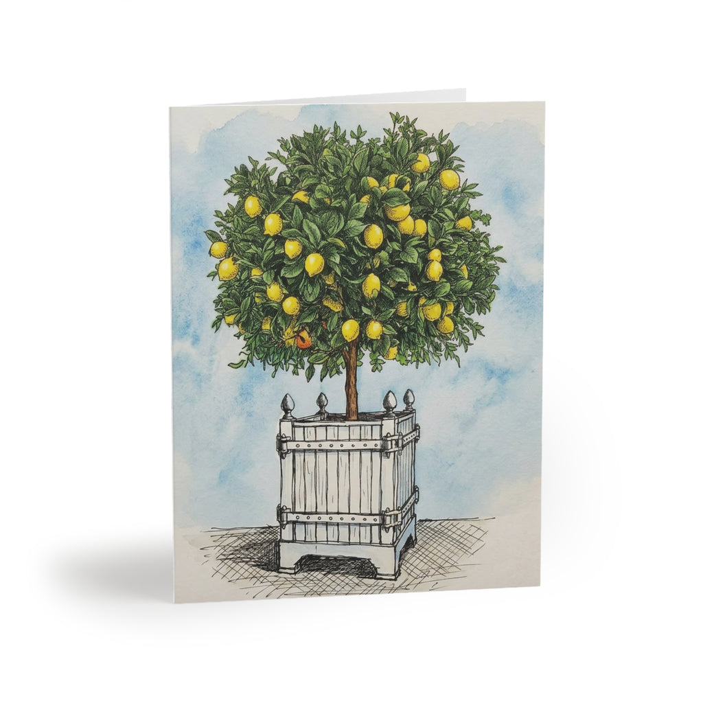 Versailles Lemon Tree Greeting Cards - Set of 8/16/24 Blank Note Cards