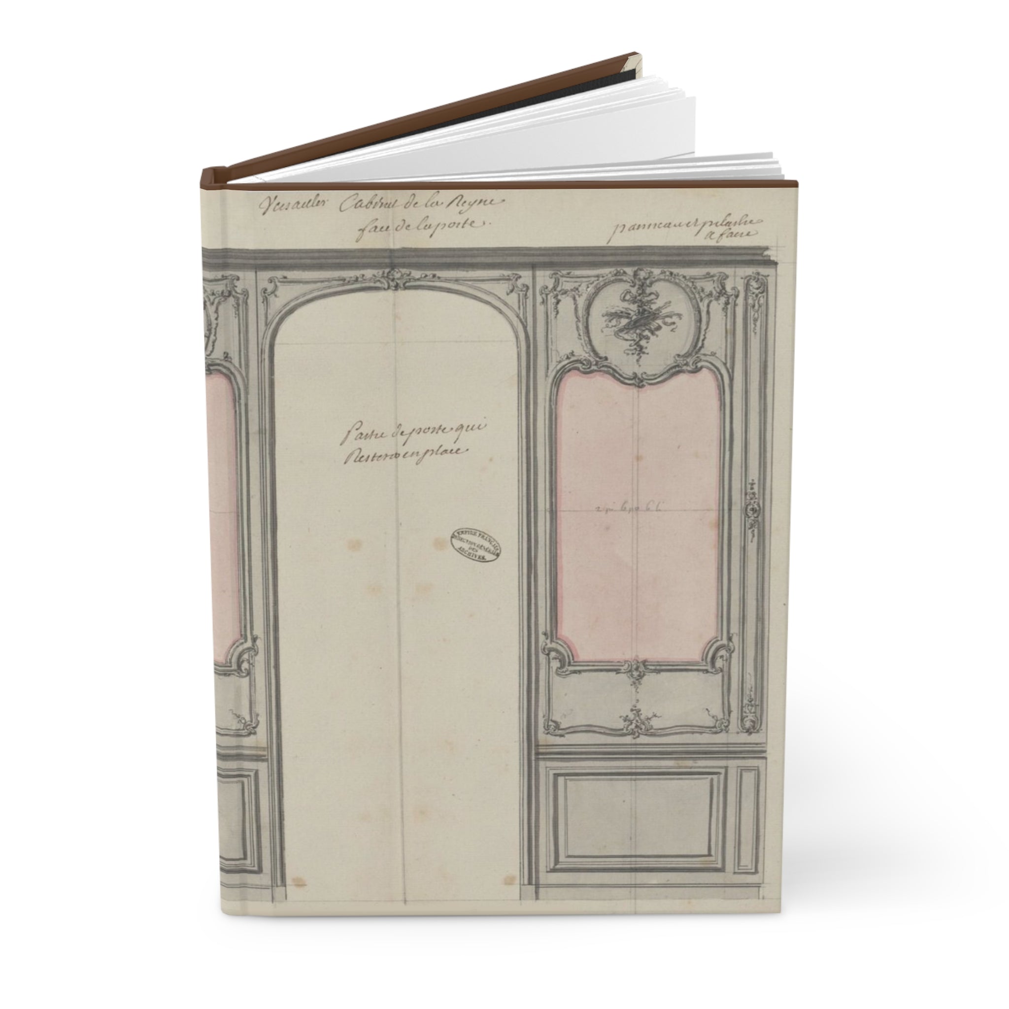 Vintage French Boisiere Panel Hardcover Journal — 'Vintage Voyagers' Matte Notebook