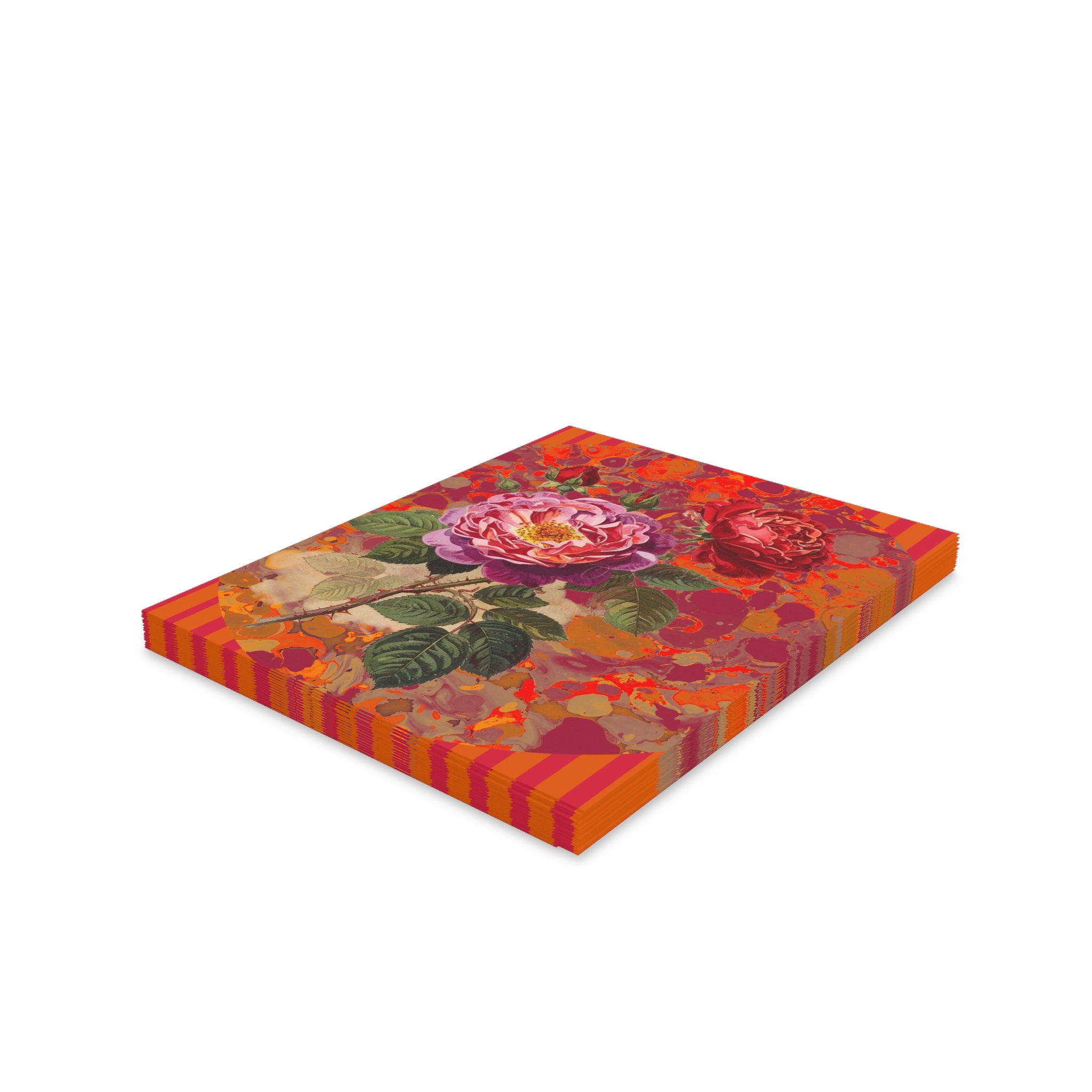 Colorful floral-patterned box on a white background