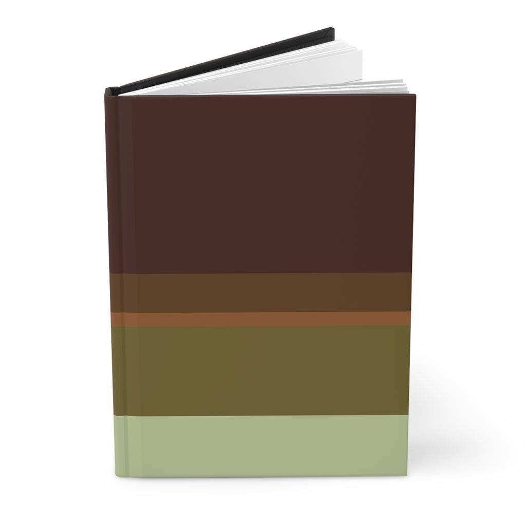 Notebook with horizontal striped design on a black background