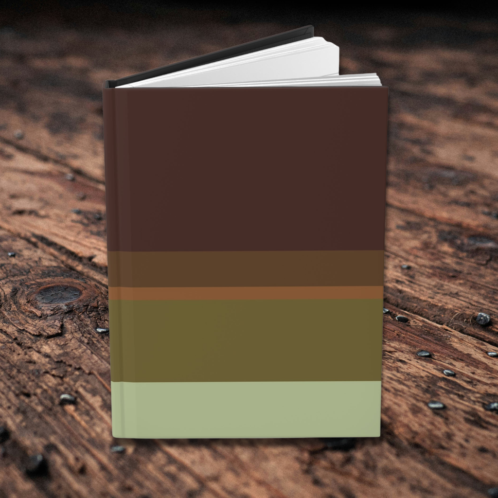 Notebook with horizontal striped design on a black background