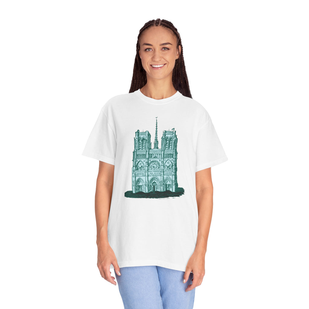 Notre Dame Green Unisex Garment-Dyed T-shirt