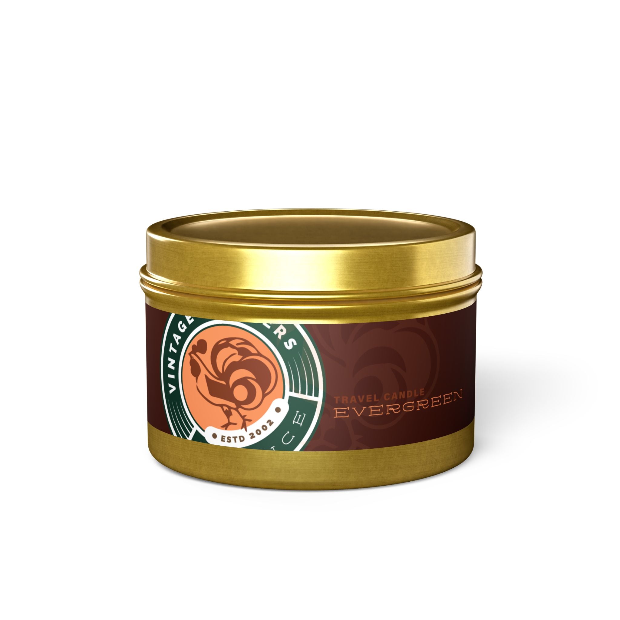 Evergreen Vintage Tin Candle – Woodsy Scented Travel Candle