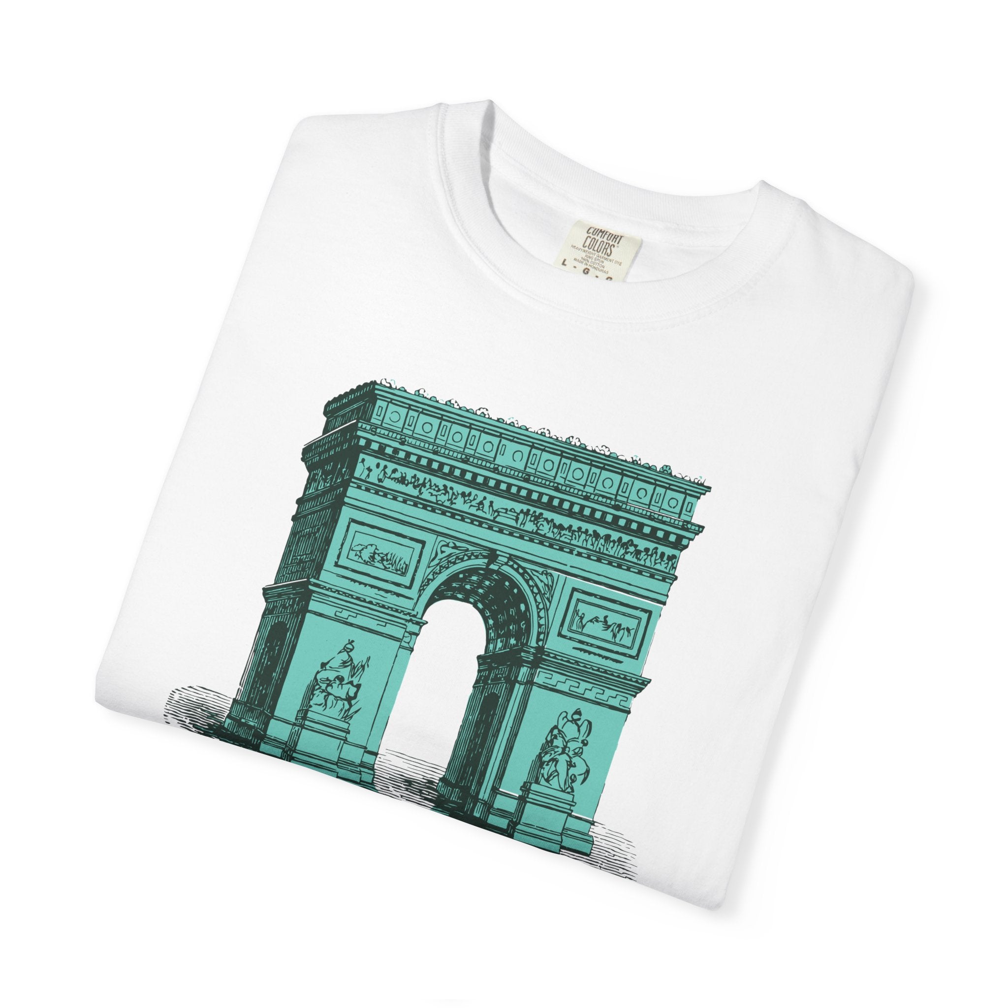 Green Arc de Triomphe Unisex Garment-Dyed T-shirt