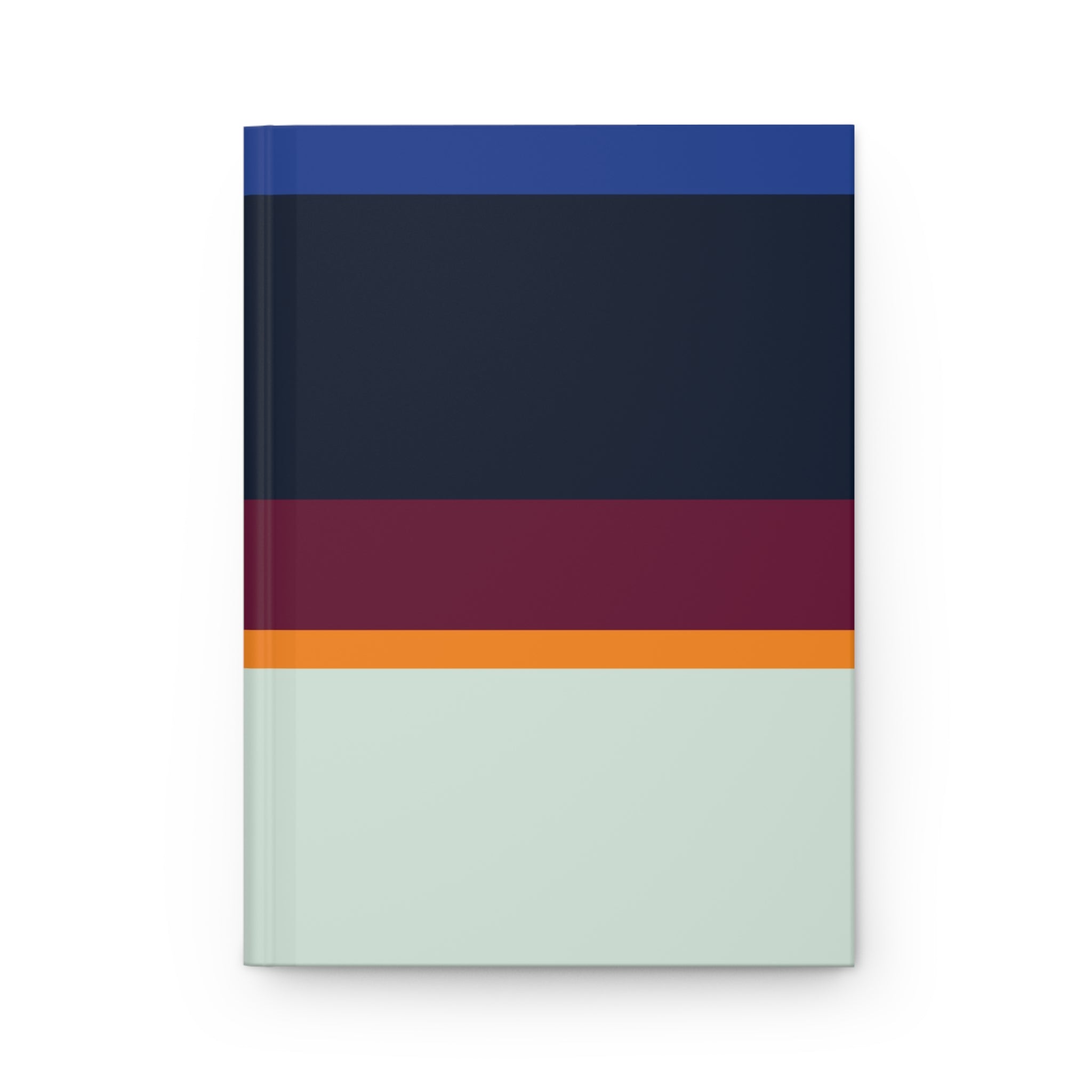 Notebook with color-blocked design on a white background