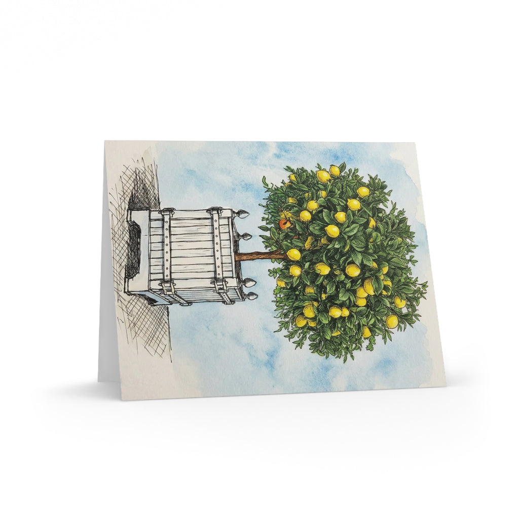 Versailles Lemon Tree Greeting Cards - Set of 8/16/24 Blank Note Cards