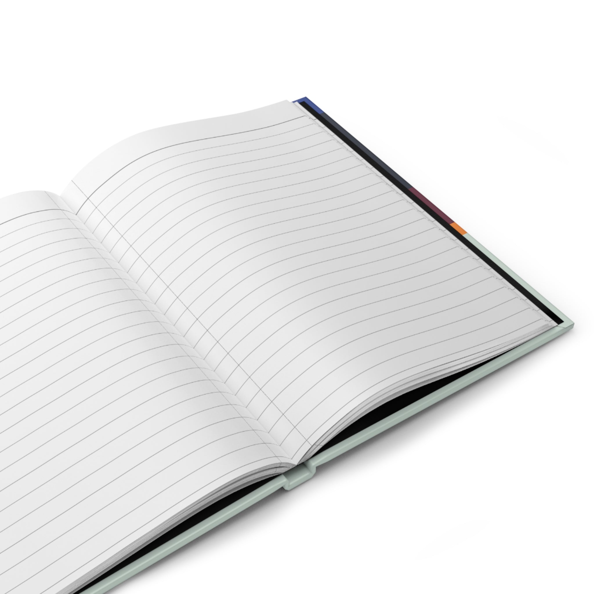 Color Block Striped Hardcover Journal — Mint, Wine & Midnight Travel Notebook