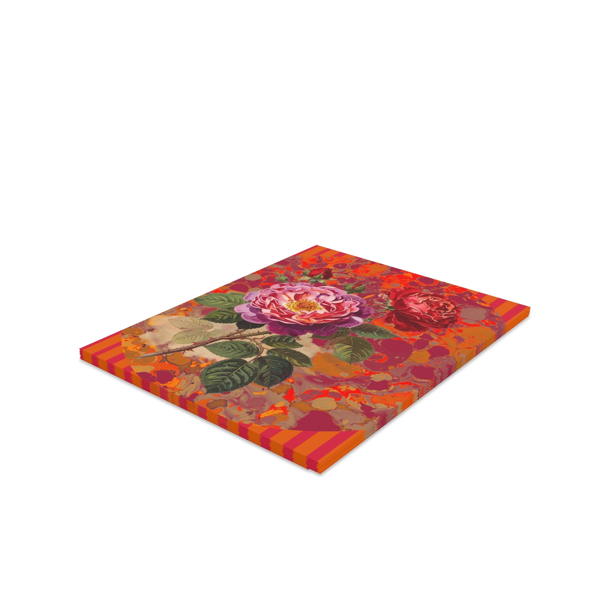 Colorful floral design on a rectangular canvas