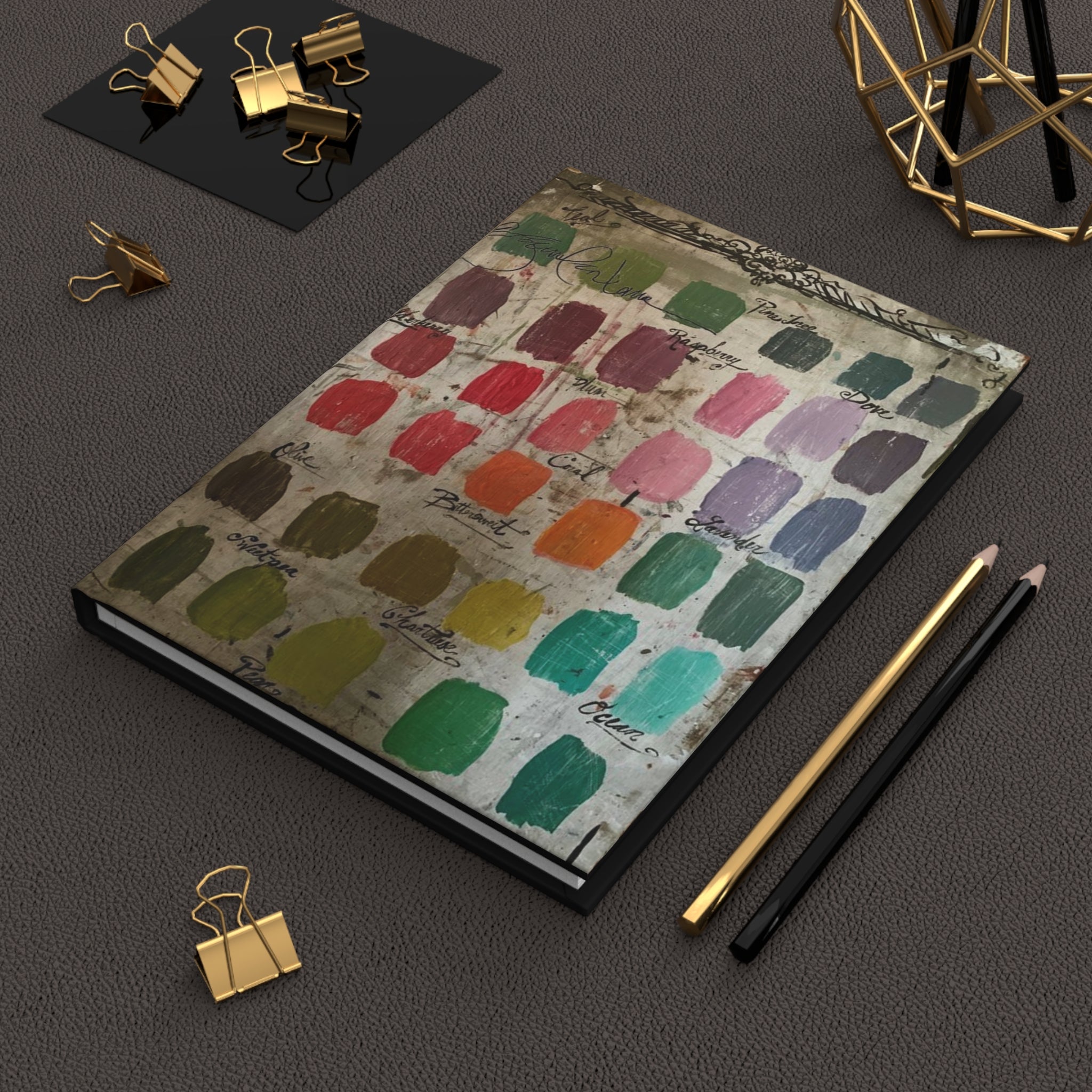 Artist Paint Swatch Hardcover Journal — Matte Color Palette Notebook