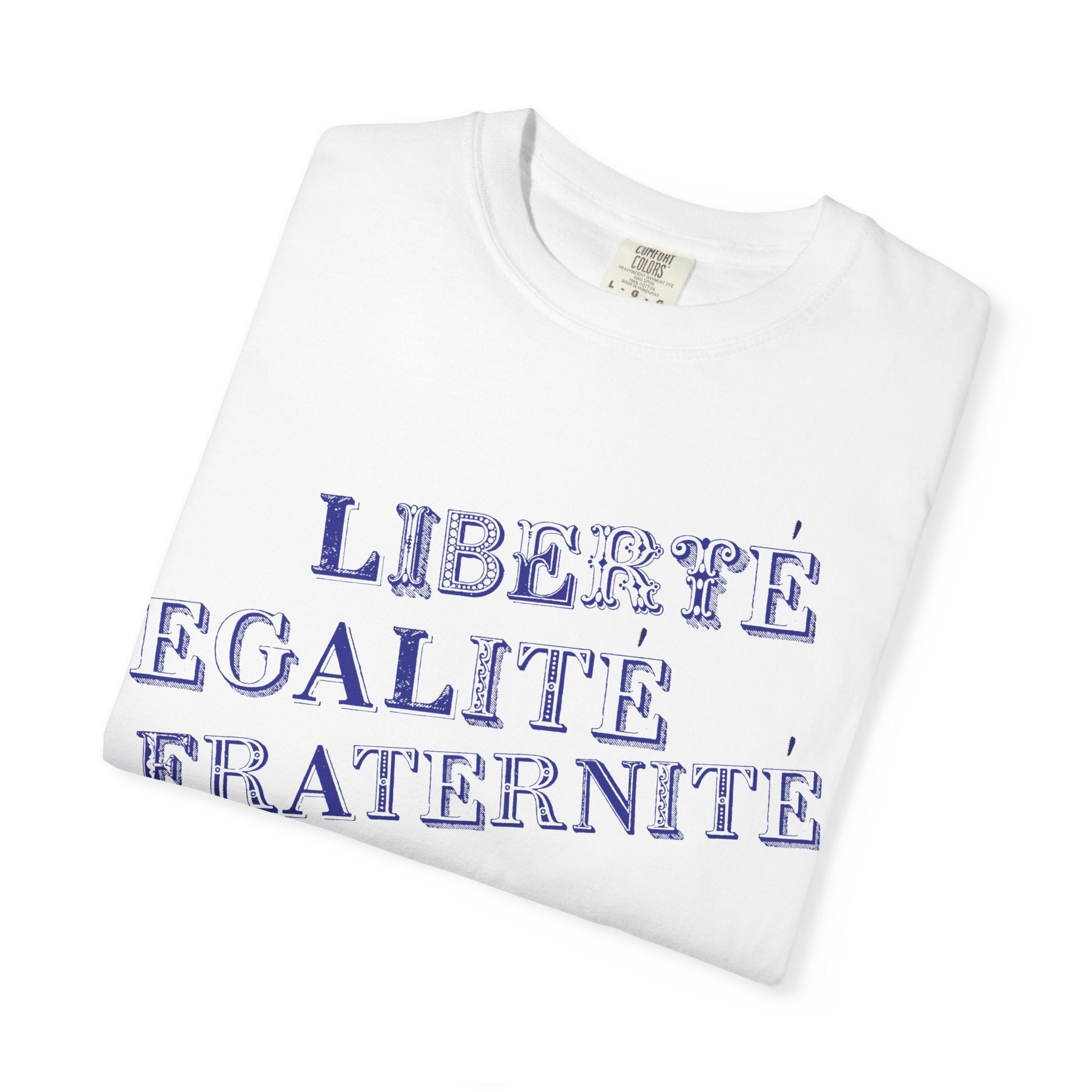 Liberté Égalité Fraternité T-Shirt —Blue Vintage French Graphic Tee