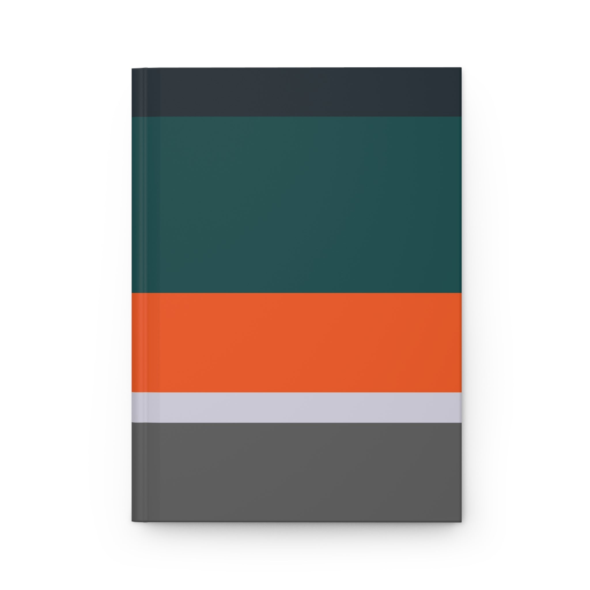 Notebook with color-blocked design on a white background