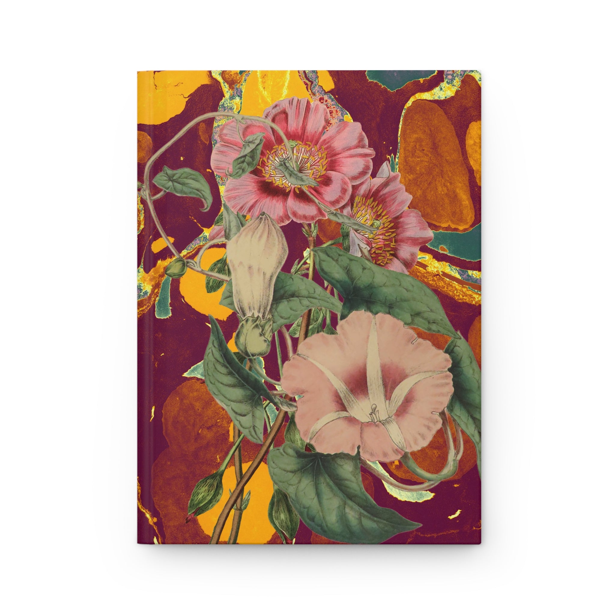 Les Fleurs Marigold Hardcover Journal — Vintage Botanical Notebook