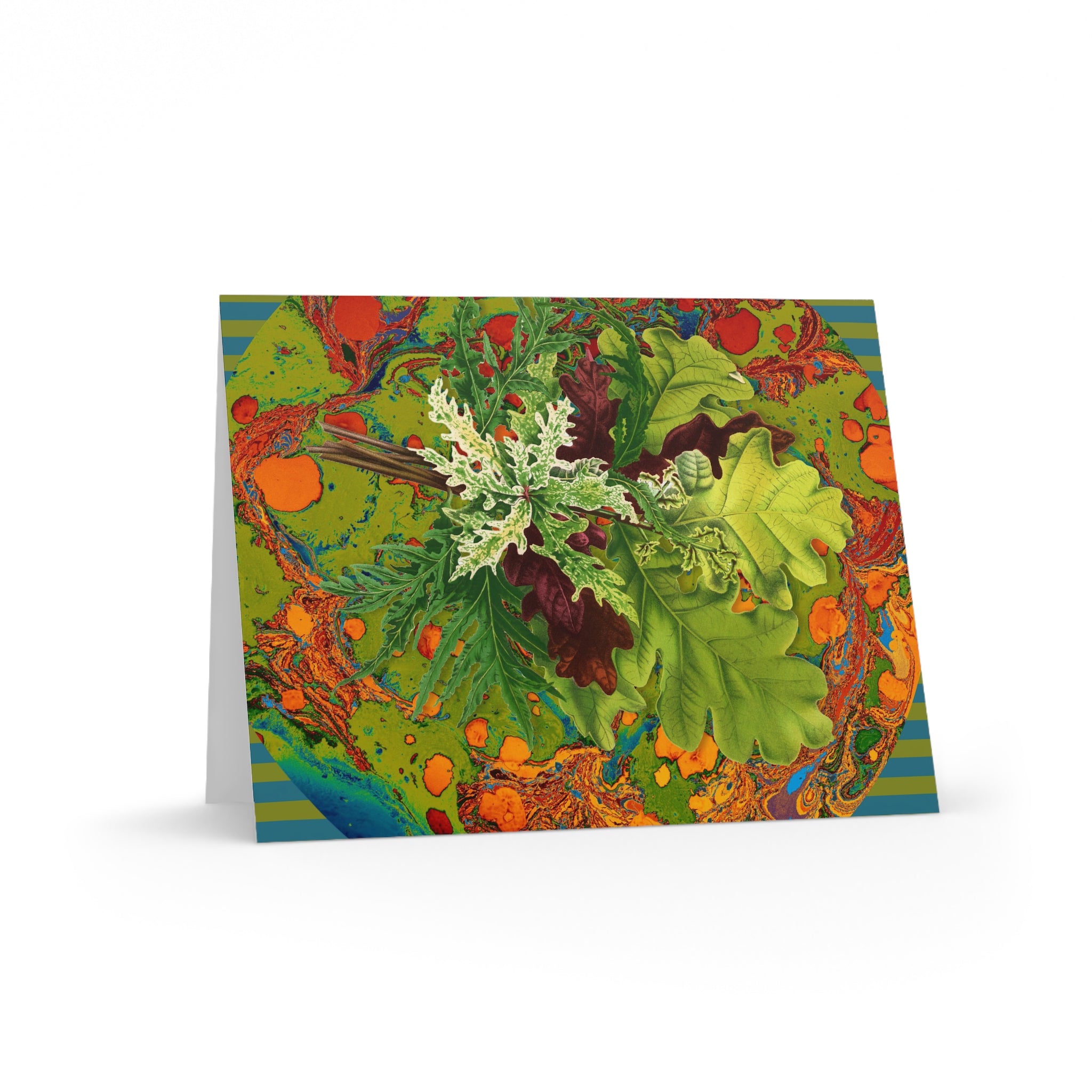 Les Fleurs Leaves Greeting Cards — Blank Note Cards (8/16/24 pcs)