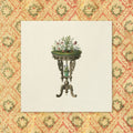 Les Meubles Guéridon paper napkin printed with a vintage French guéridon (plant stand) illustration