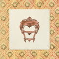 Les Meubles Console paper napkin printed with a vintage French console table illustration