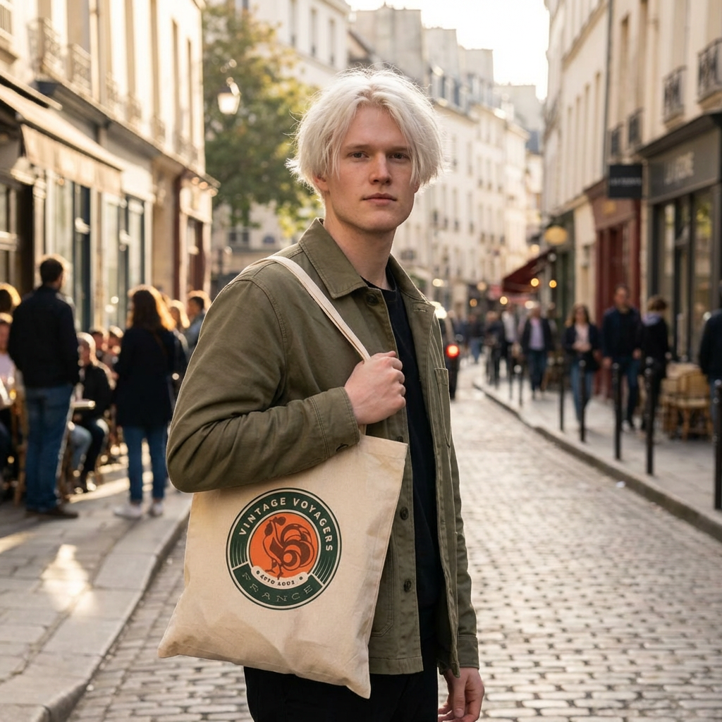 Vintage Voyager Canvas Tote Bag — Cotton Shopper