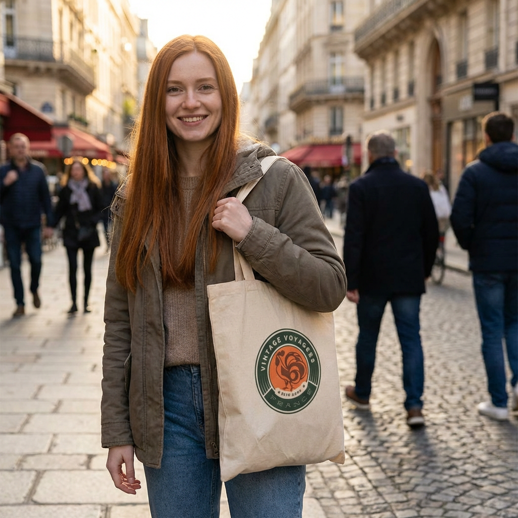 Vintage Voyager Canvas Tote Bag — Cotton Shopper