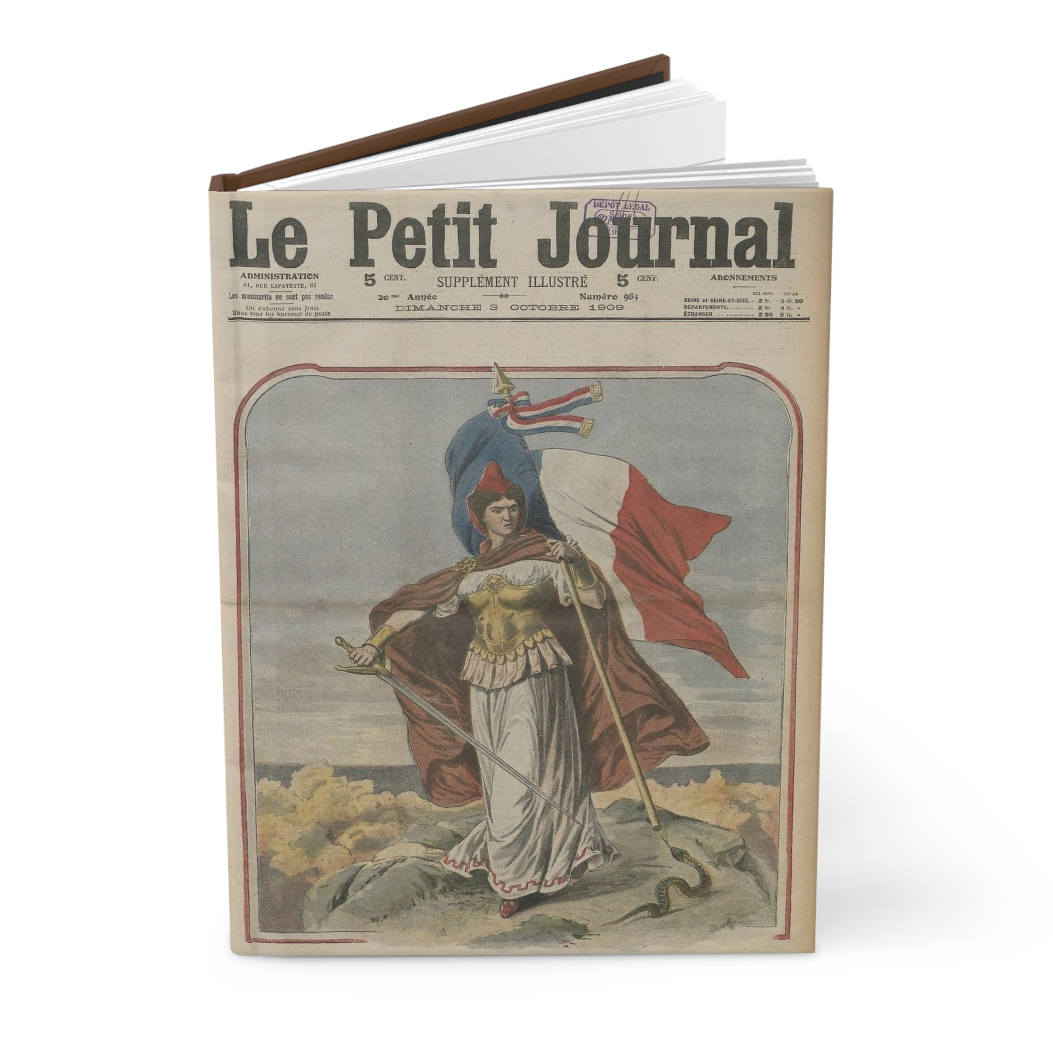 Vintage French Newspaper Journal – Le Petit Journal Hardcover Notebook
