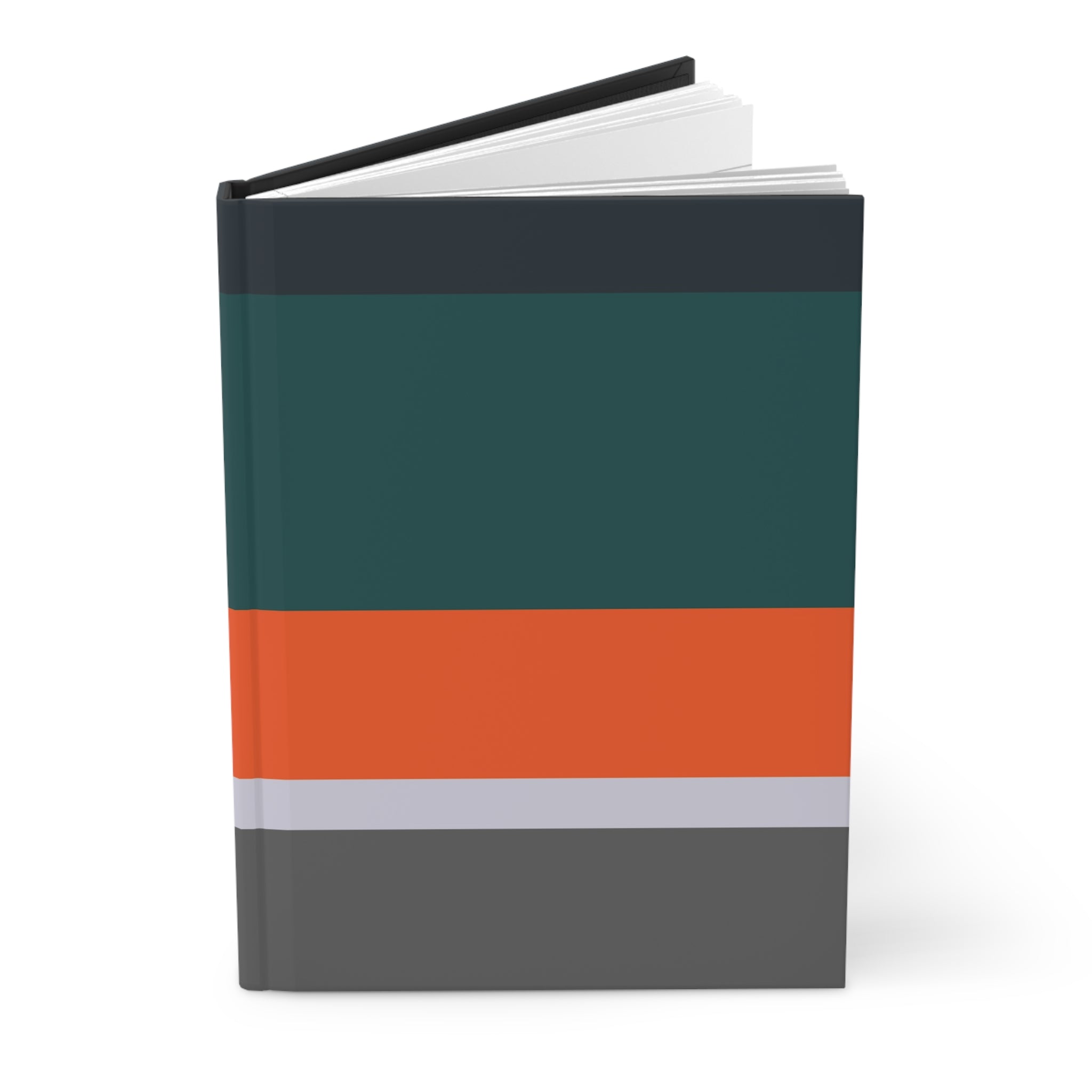 Notebook with a striped design on a white background