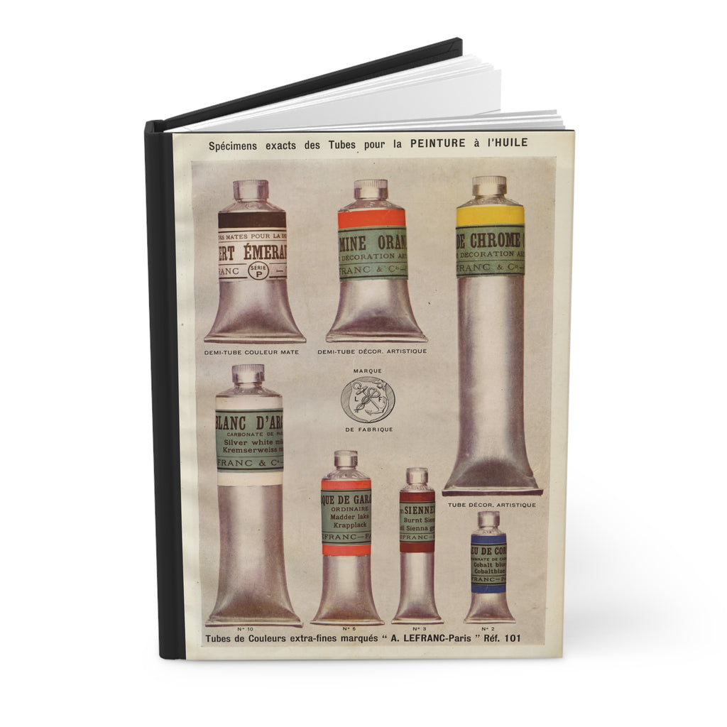 Vintage Paint Tube Hardcover Journal — Artistic Sketchbook & Notebook