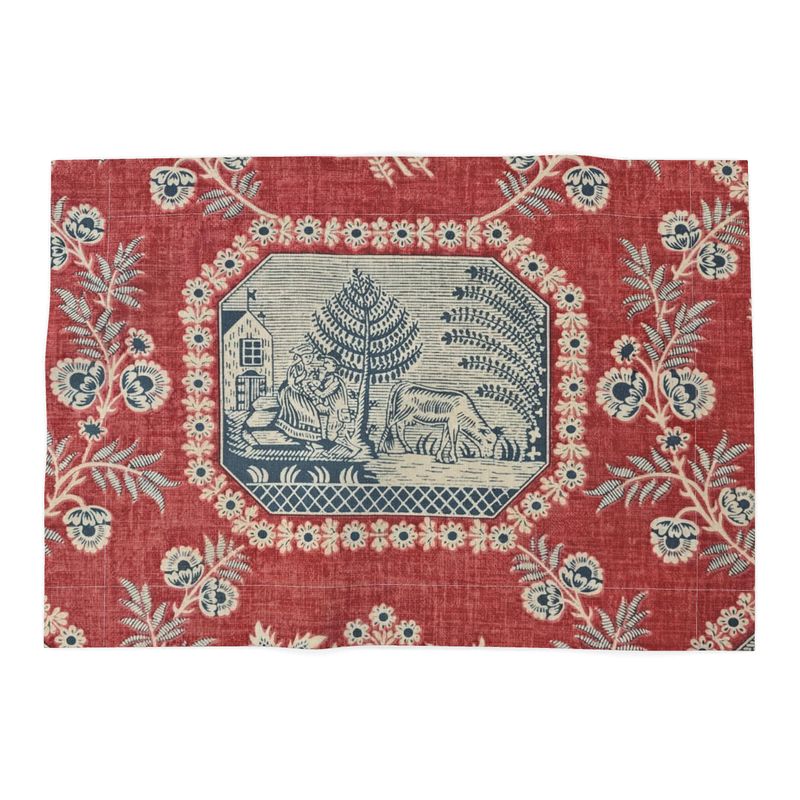 Vintage French Textile Fabric Placemats