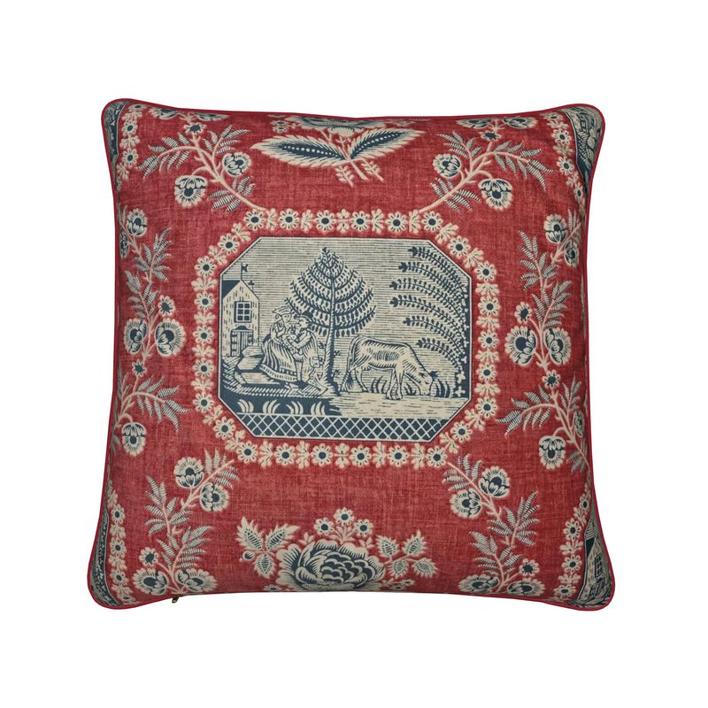 Vintage French Textile Decorative Pillow