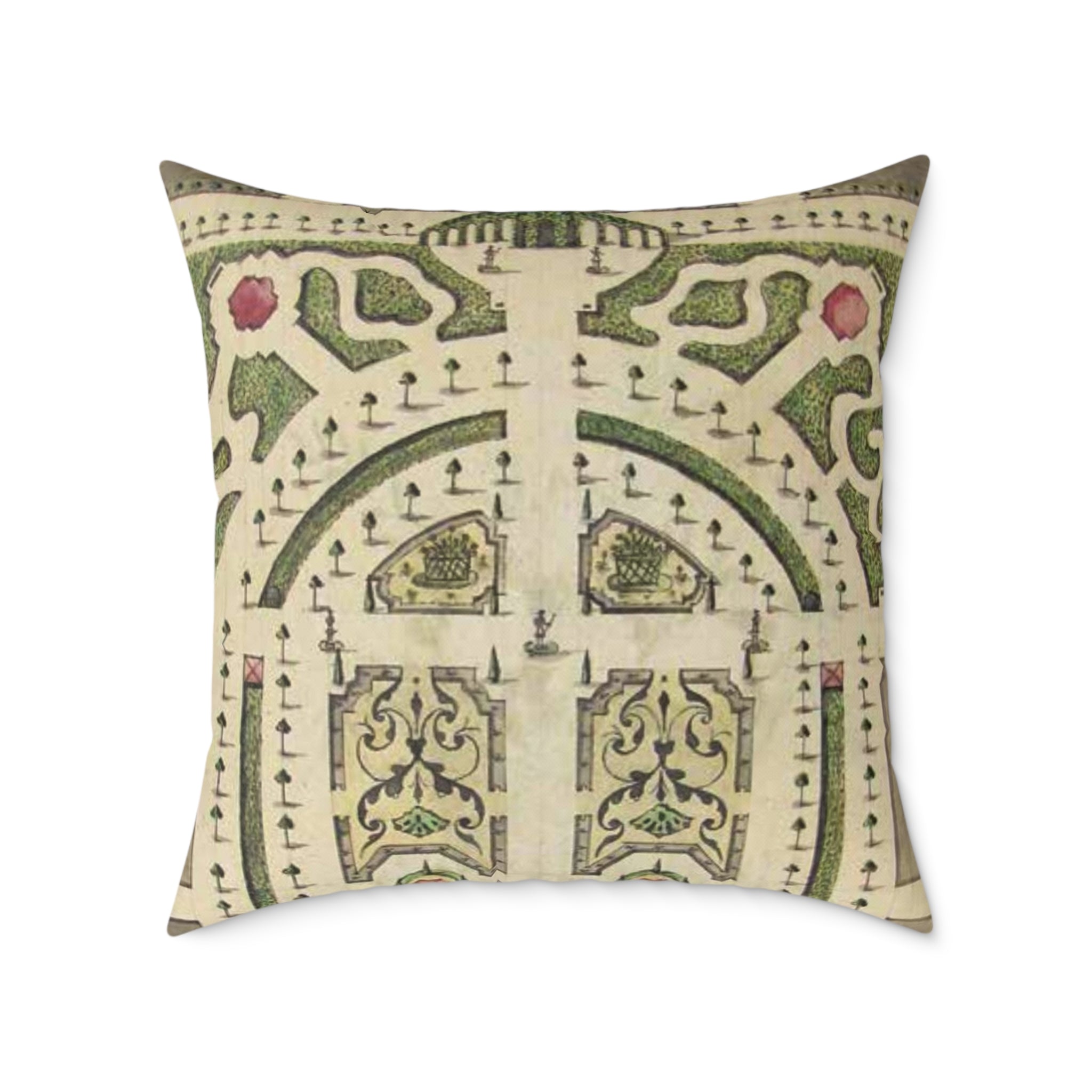 Botanical Arch Canvas Pillow — Vintage Floral Decorative Throw Pillow