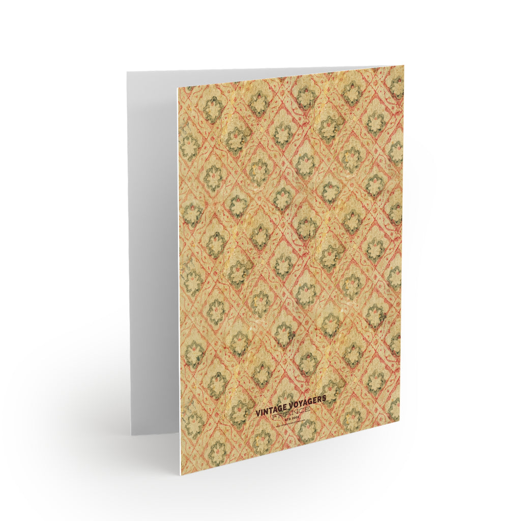Notebook with vintage patterned cover on a white background