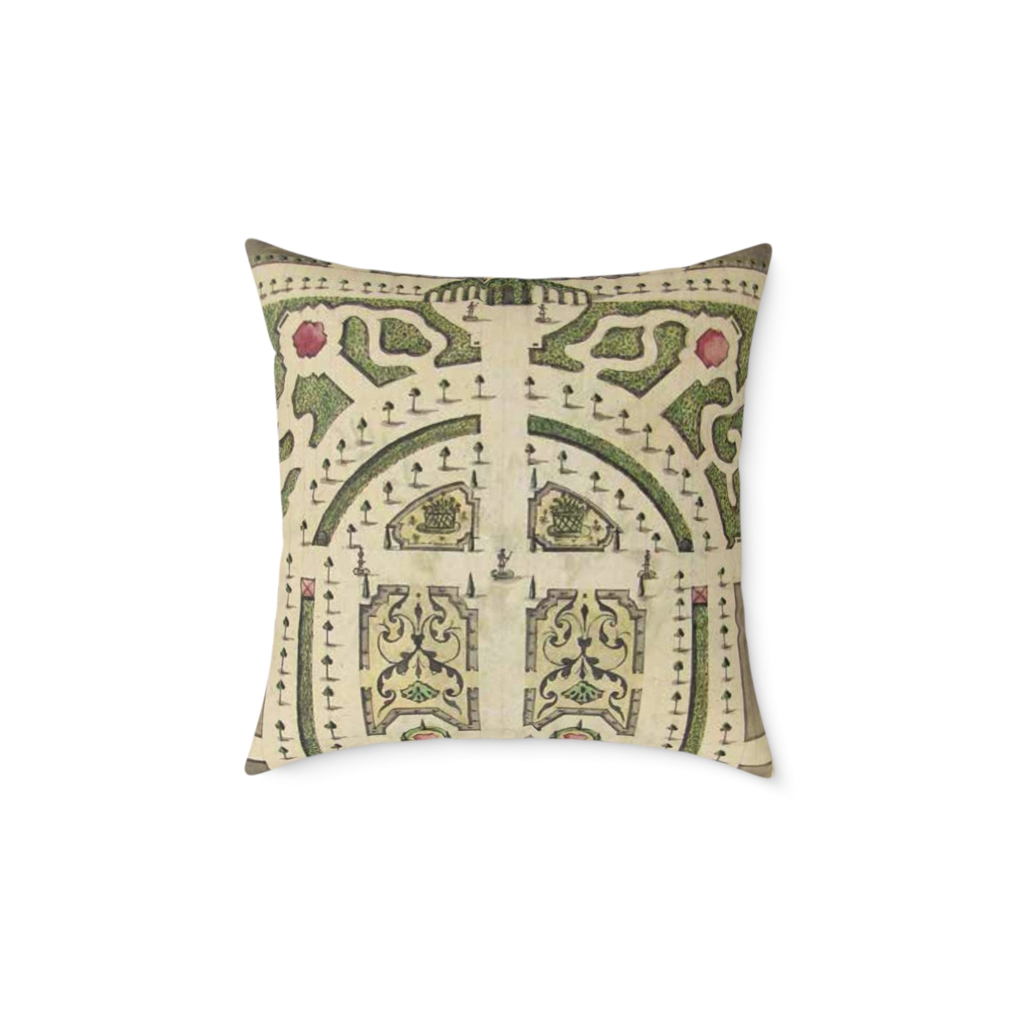 Botanical Arch Canvas Pillow — Vintage Floral Decorative Throw Pillow
