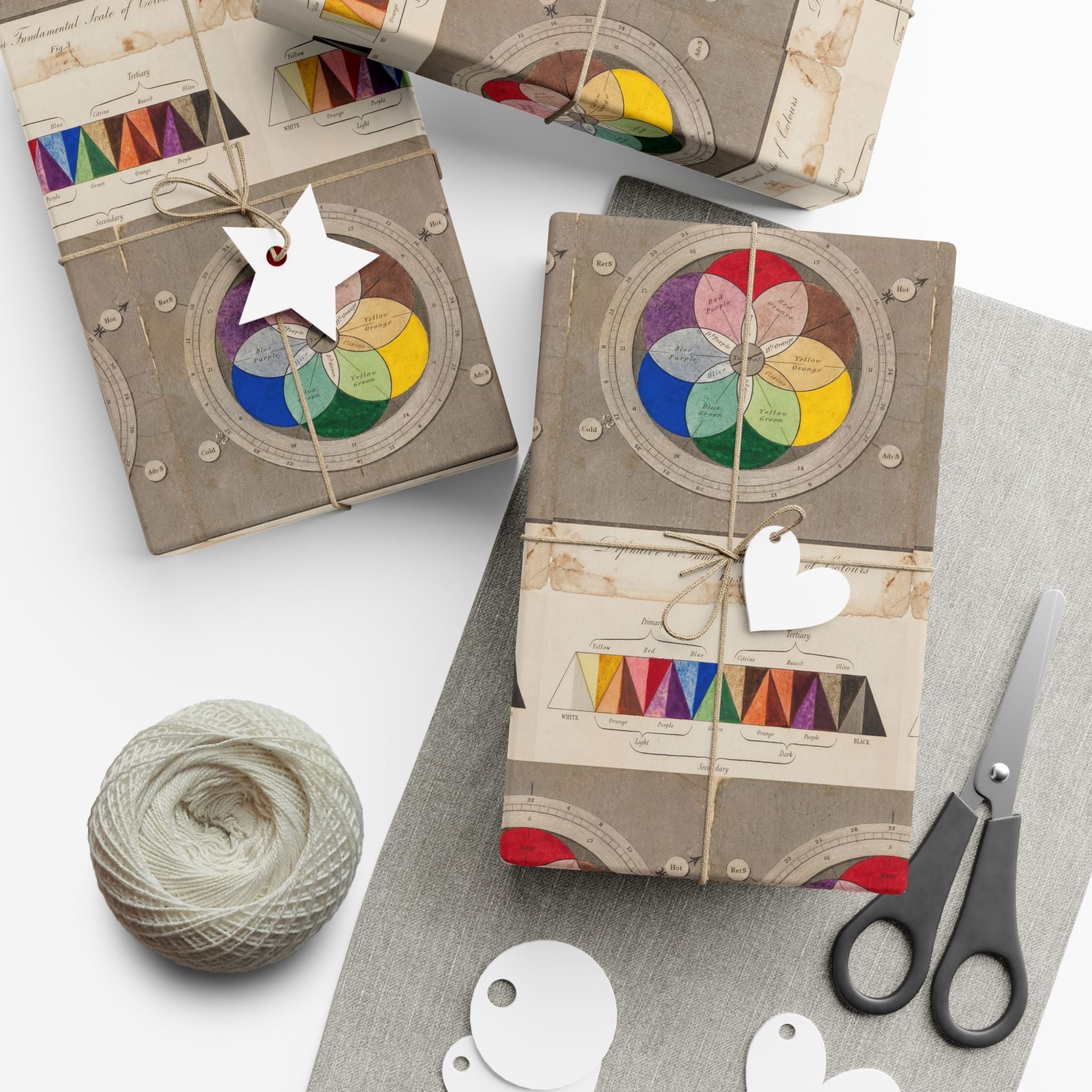 Vintage French Color Wheel Wrapping Paper