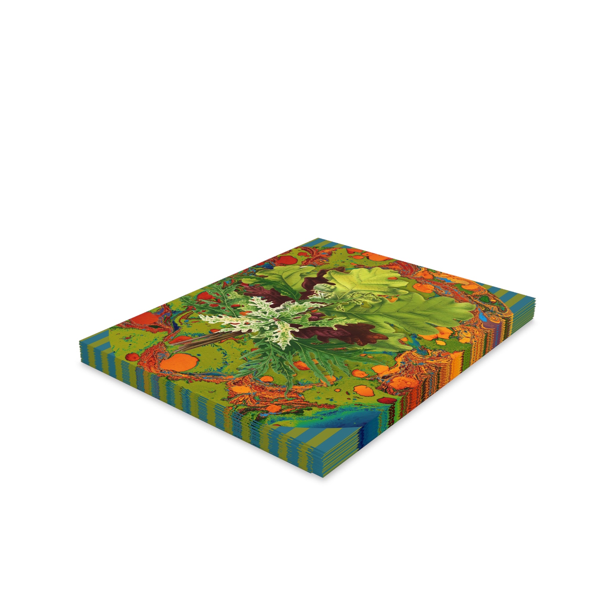 Les Fleurs Leaves Greeting Cards — Blank Note Cards (8/16/24 pcs)