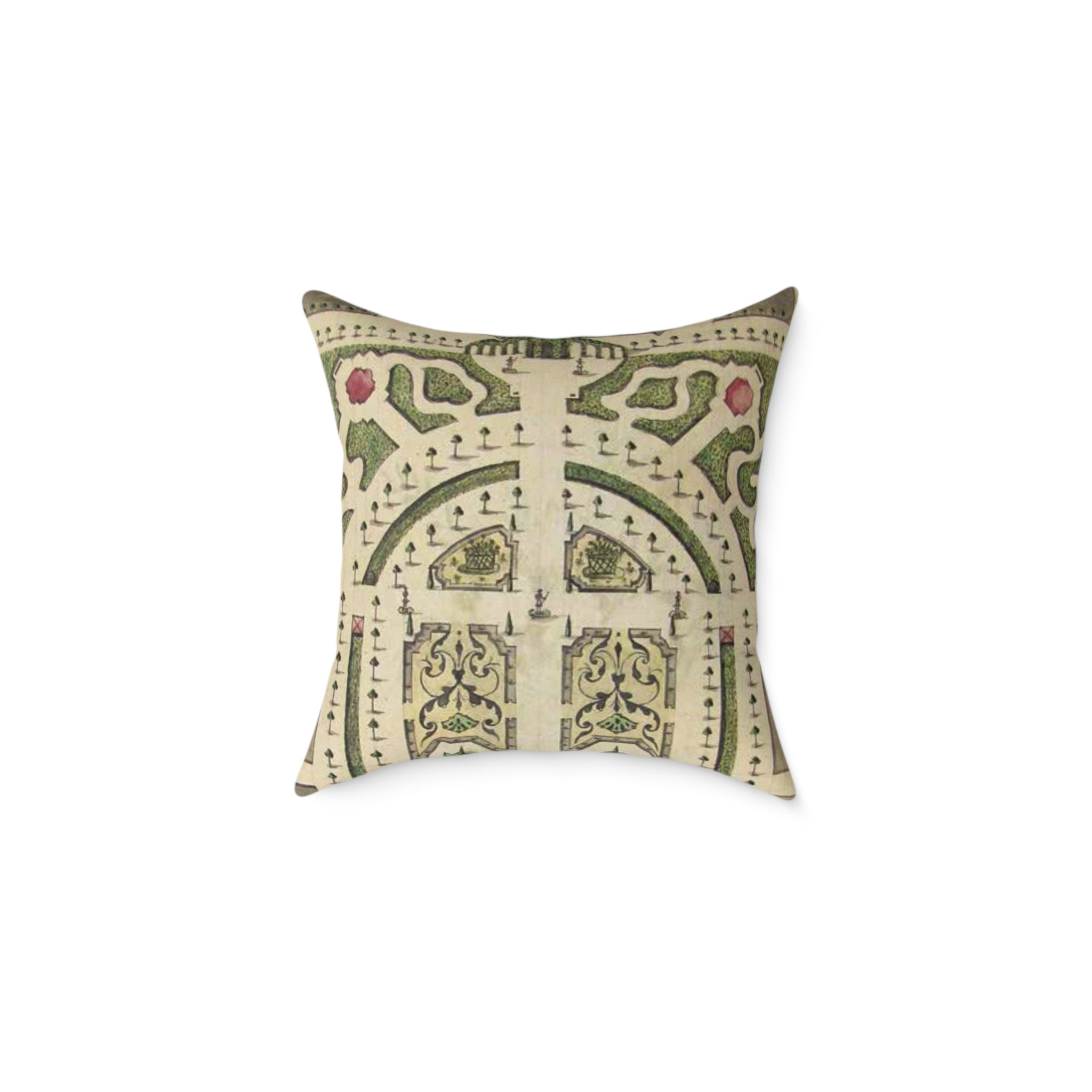 Botanical Arch Canvas Pillow — Vintage Floral Decorative Throw Pillow