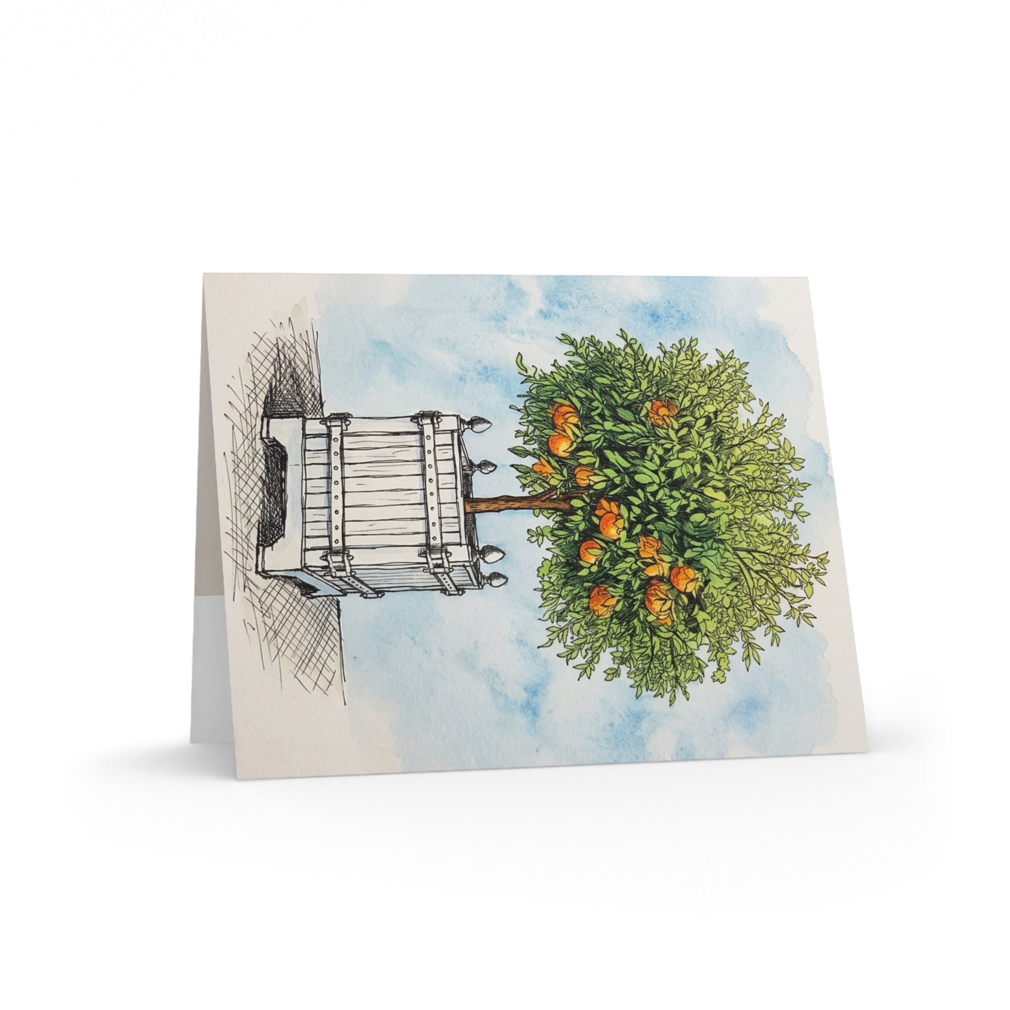 Versailles Orange Tree Greeting Cards - Set of 8/16/24 Blank Note Cards