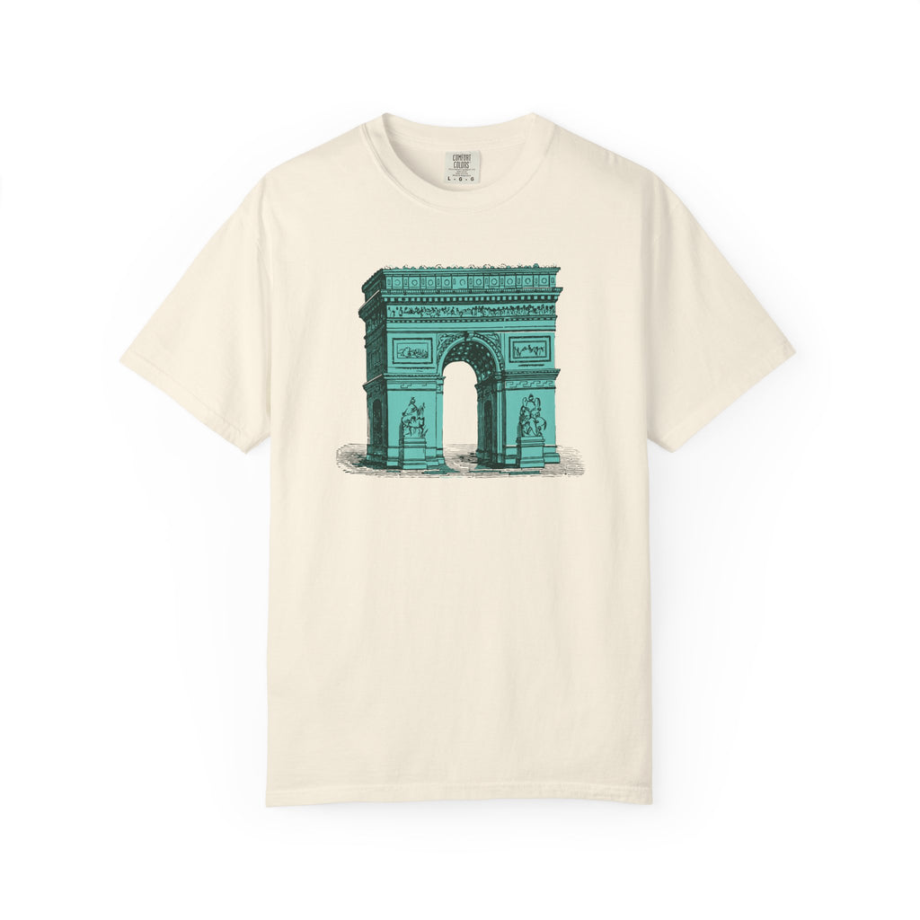 Green Arc de Triomphe Unisex Garment-Dyed T-shirt