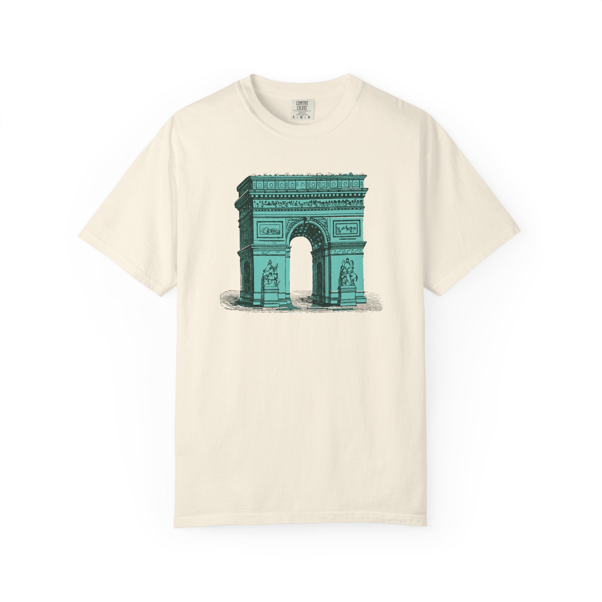 Green Arc de Triomphe Unisex Garment-Dyed T-shirt